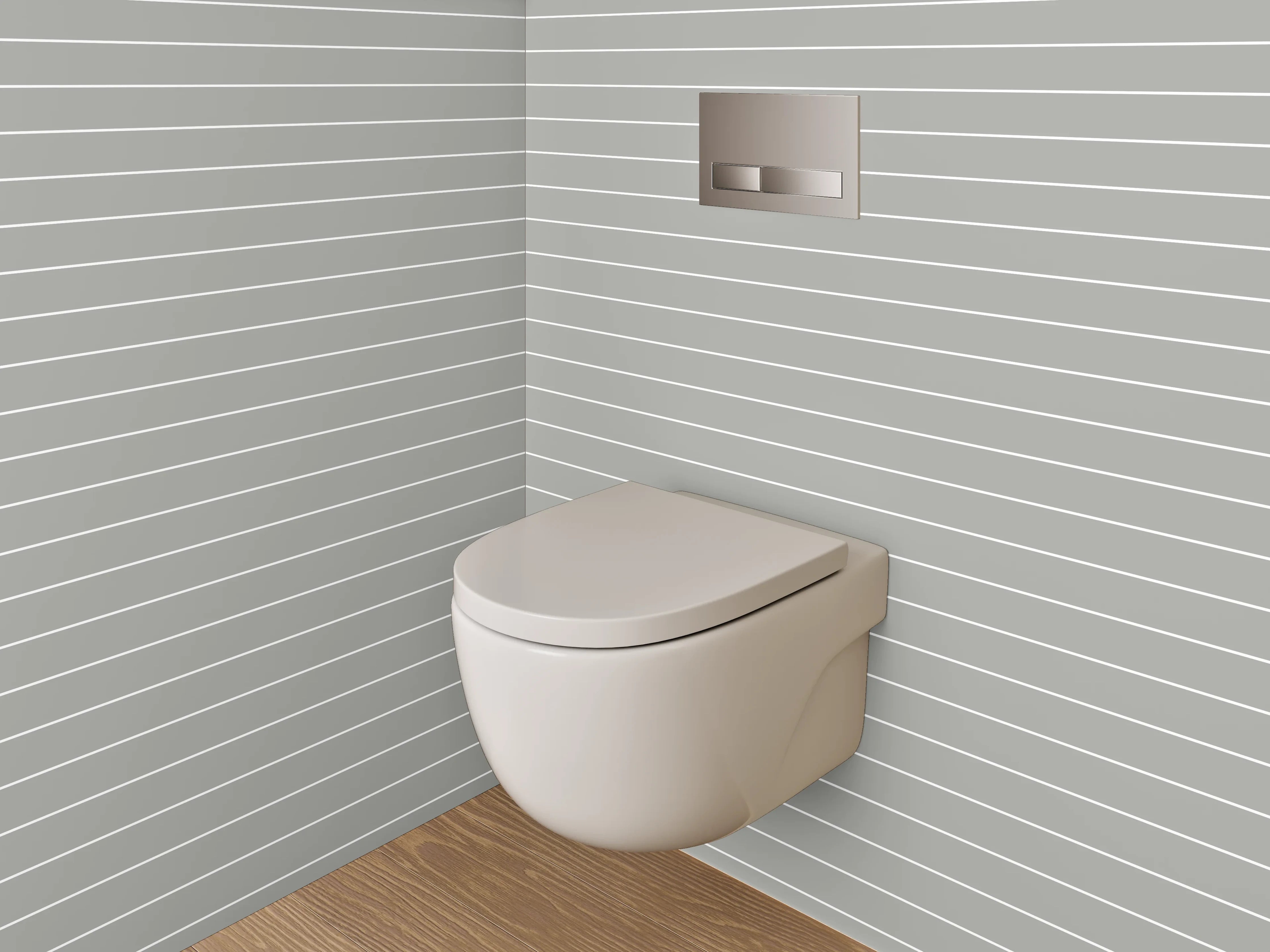 WC-Rückwand - Minimalistisches Linienmuster Grau Weiß