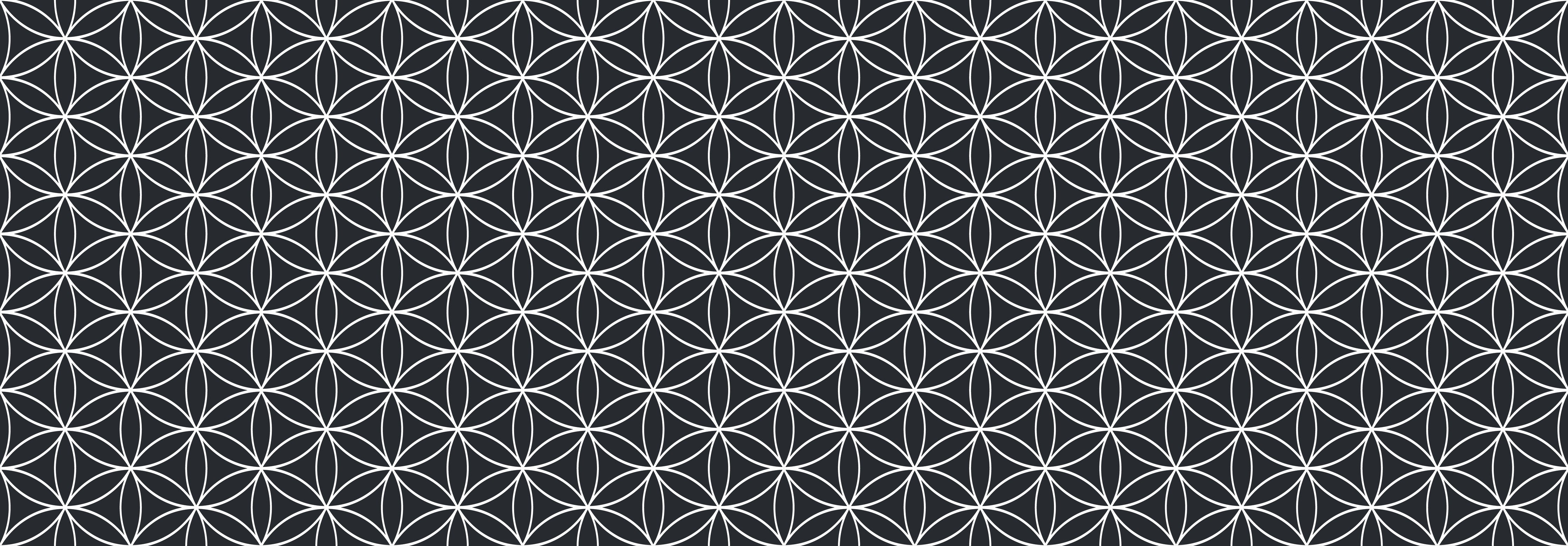 WC-Rückwand-Minimalistisches geometrisches Blumenmuster schwarz-weiß