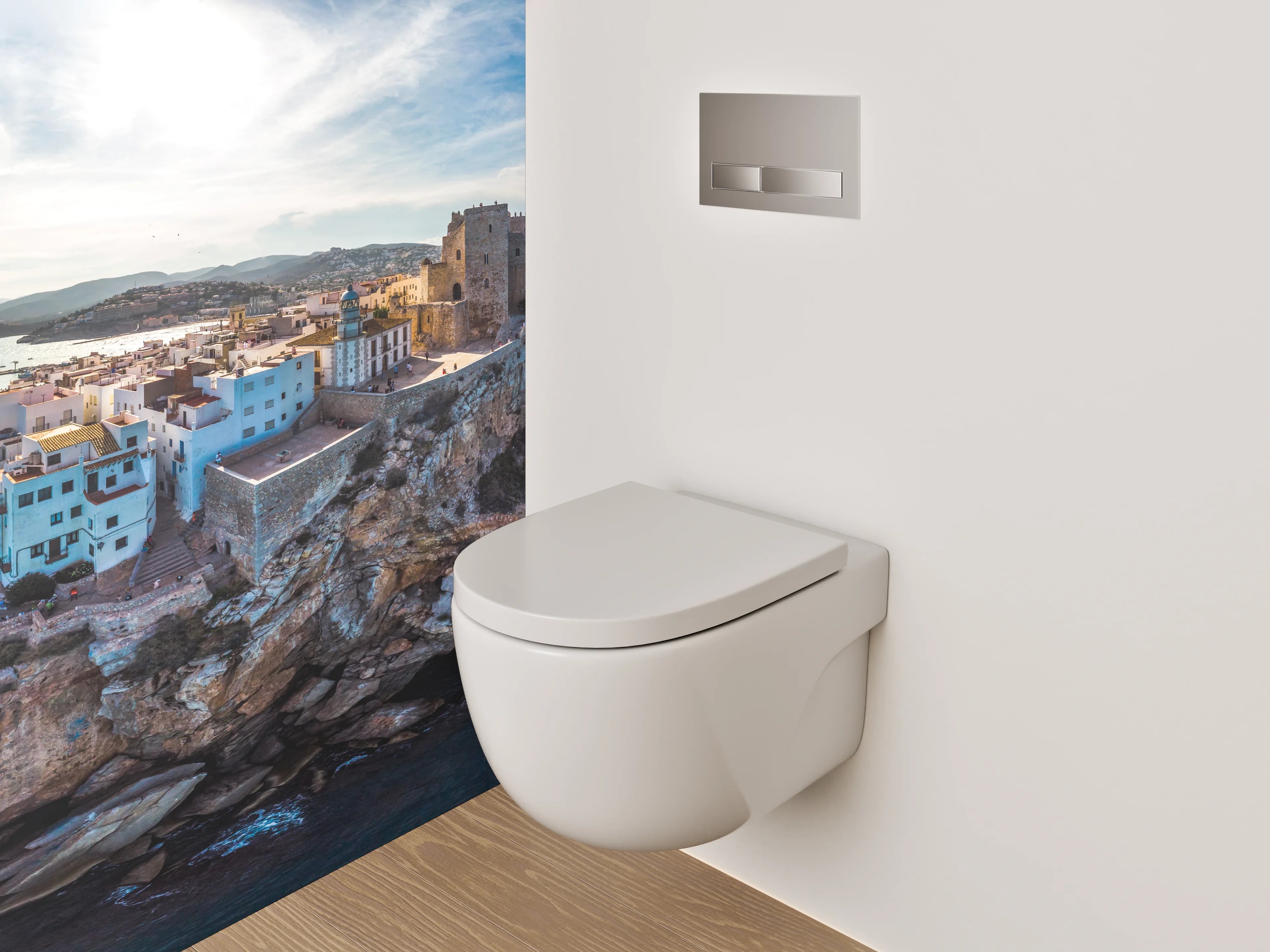 WC-Rückwand - Mittelalterliche Felsenstadt am Meer