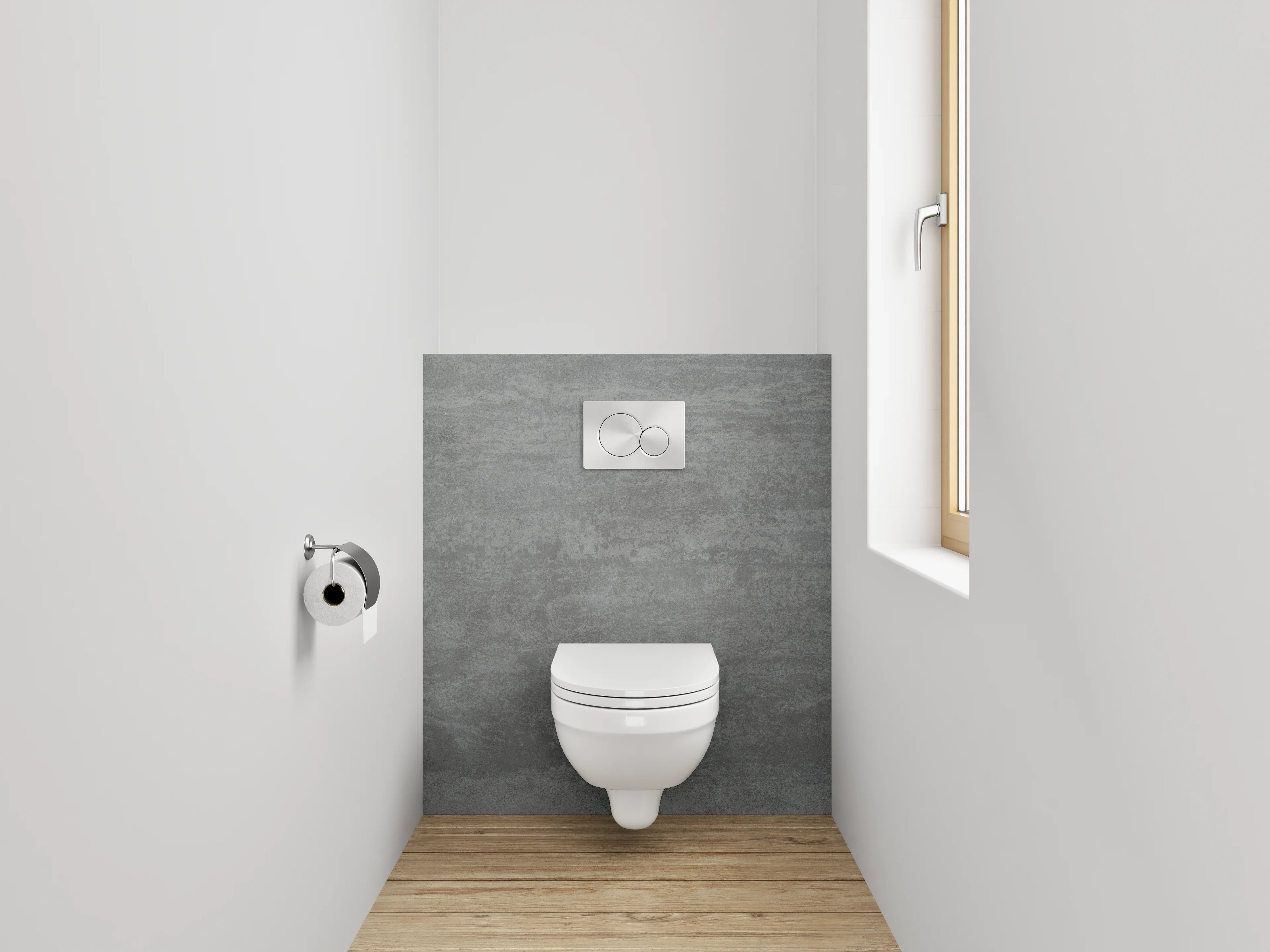 WC-Rückwand - Moderne Betonoptik Grau Fliesen