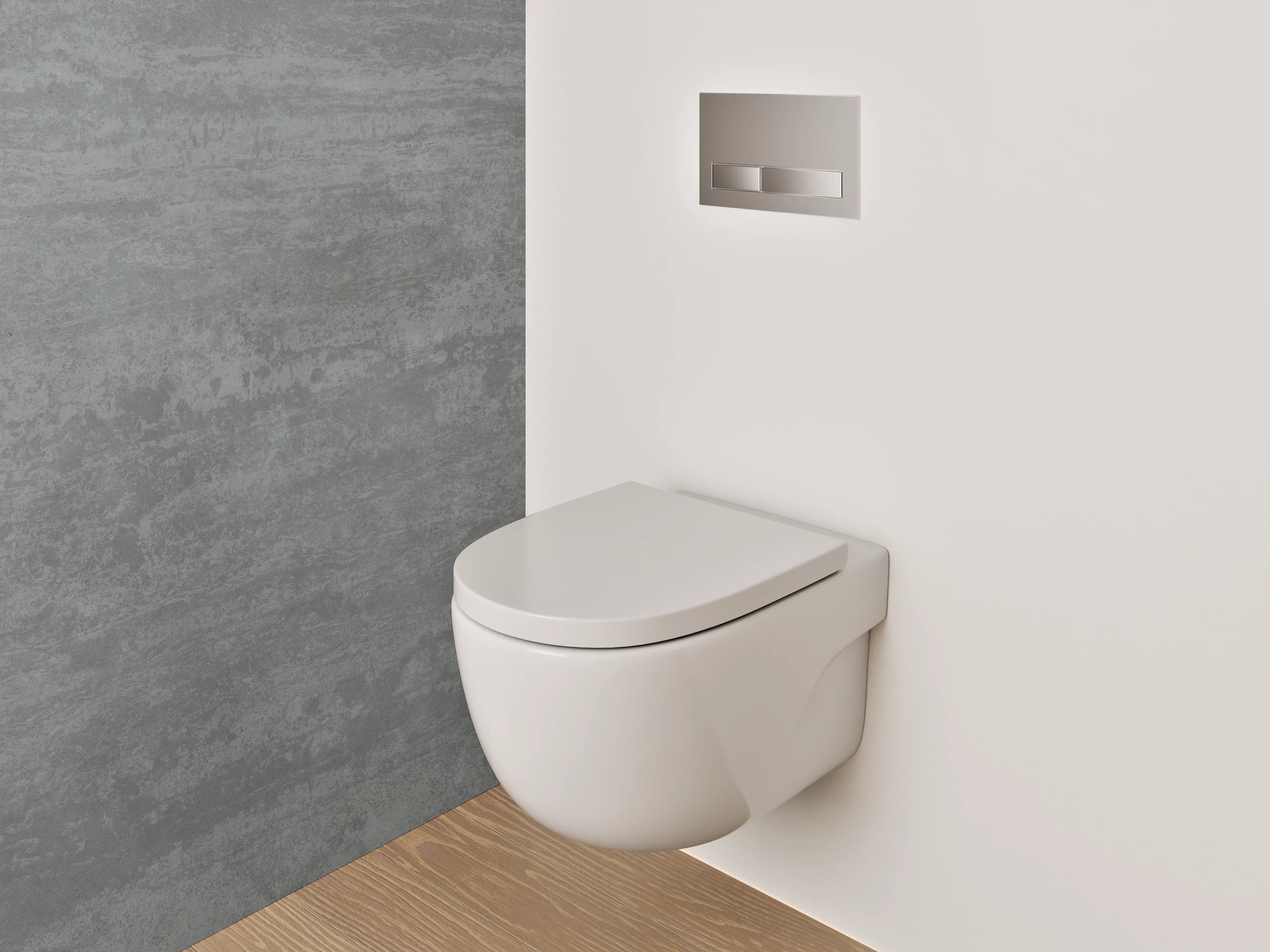 WC-Rückwand - Moderne Betonoptik Grau Fliesen