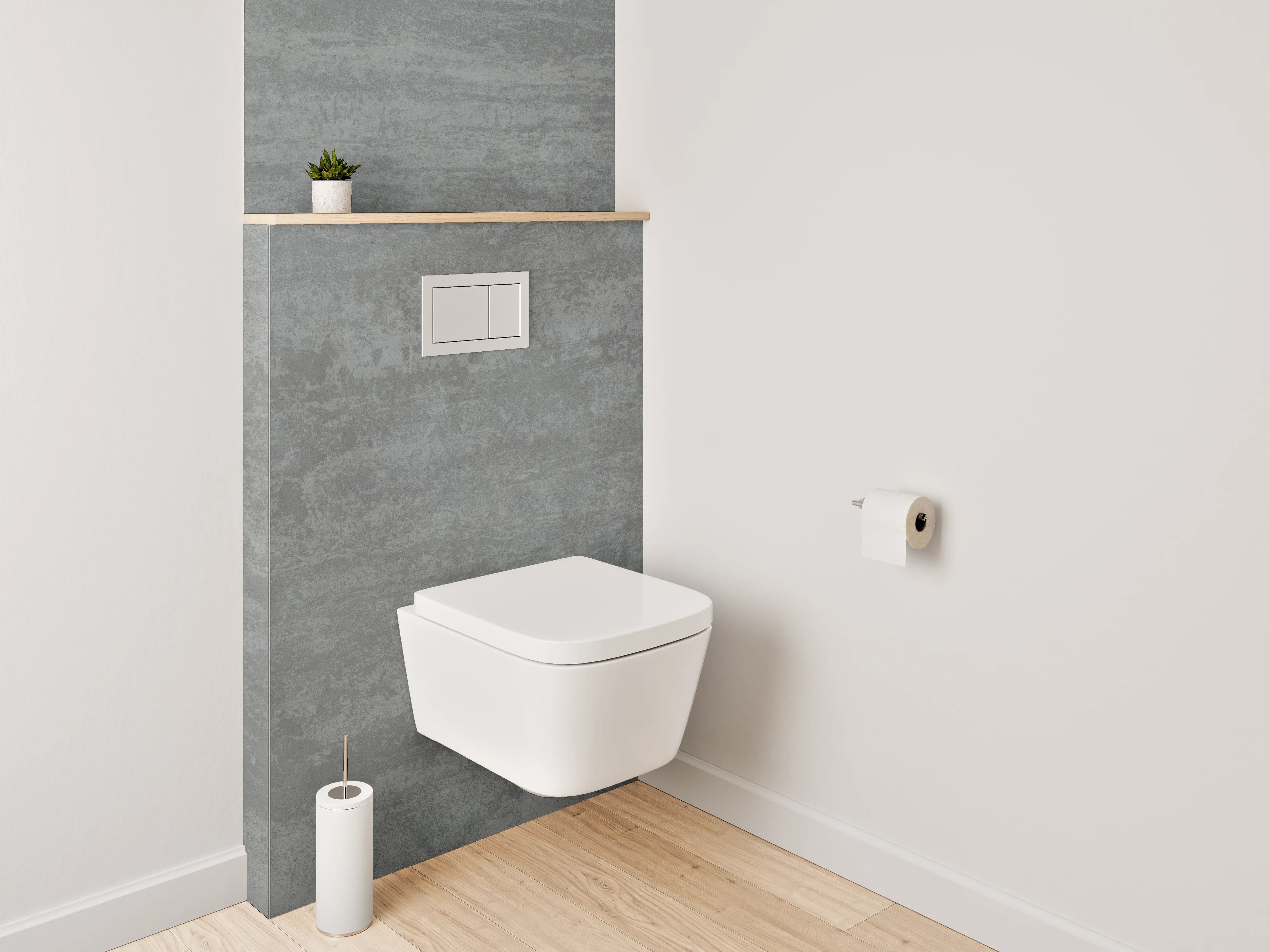 WC-Rückwand - Moderne Betonoptik Grau Fliesen