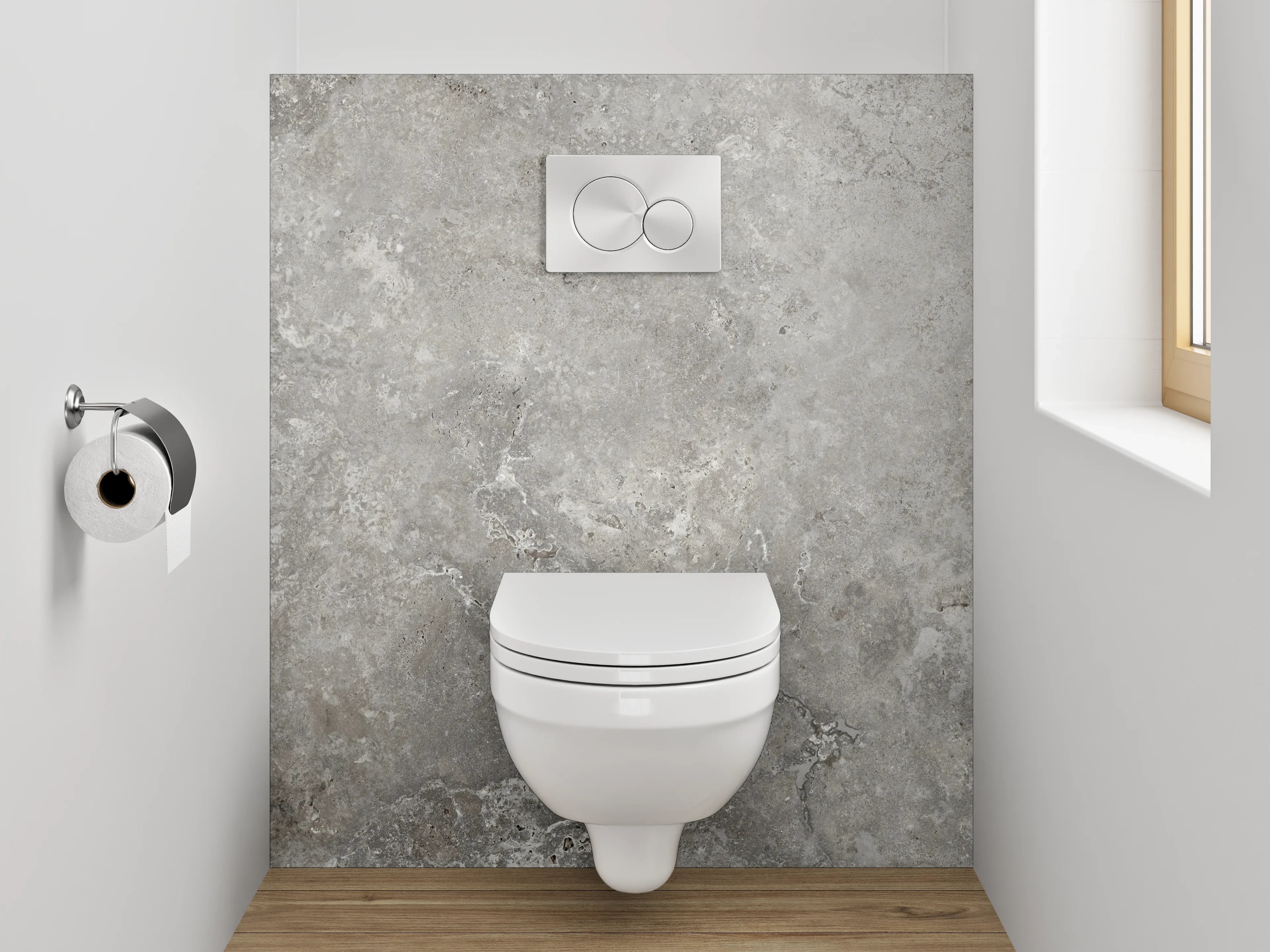 WC-Rückwand - Moderne Betonoptik Grau Wandverkleidung
