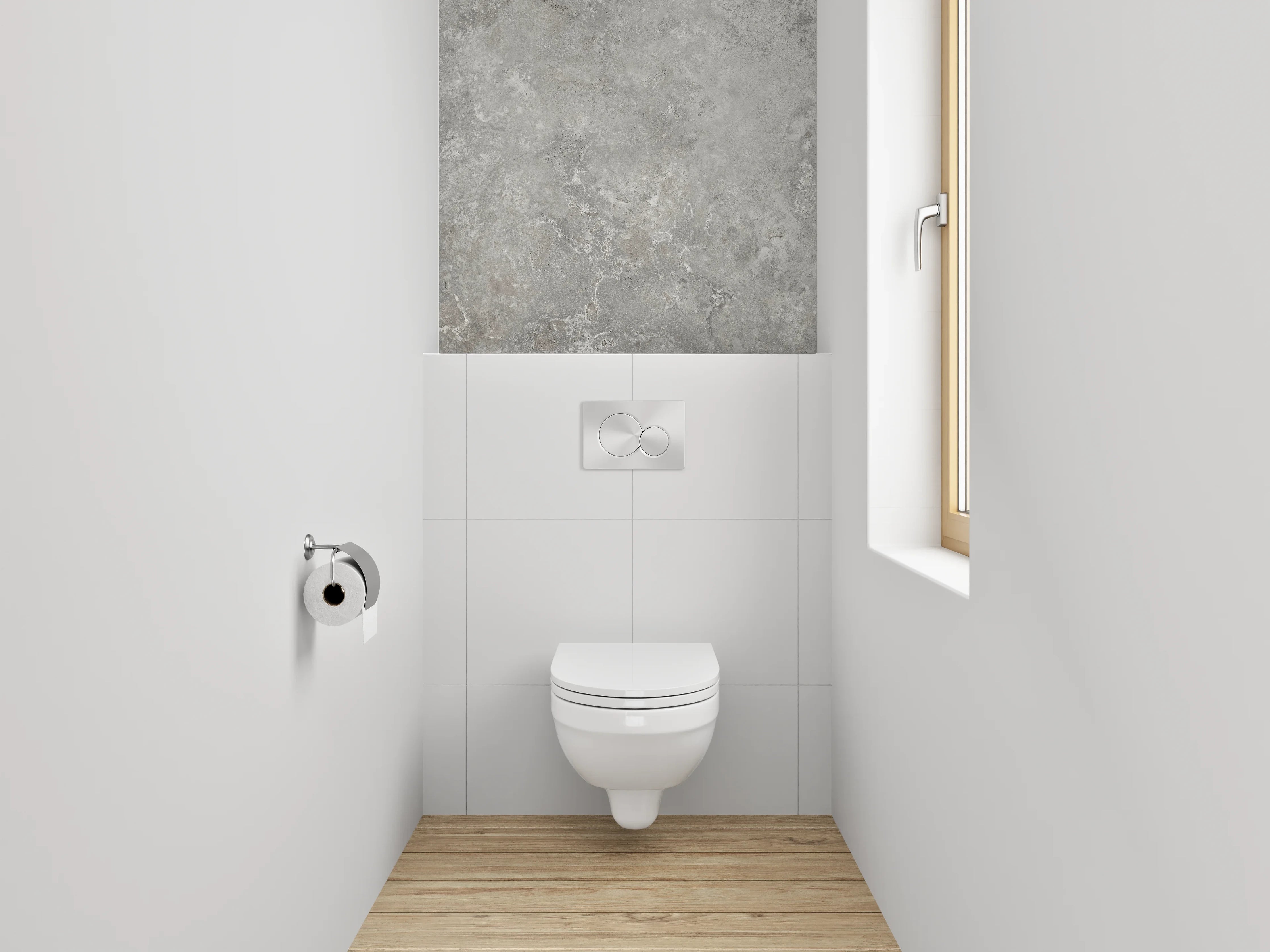 WC-Rückwand - Moderne Betonoptik Grau Wandverkleidung
