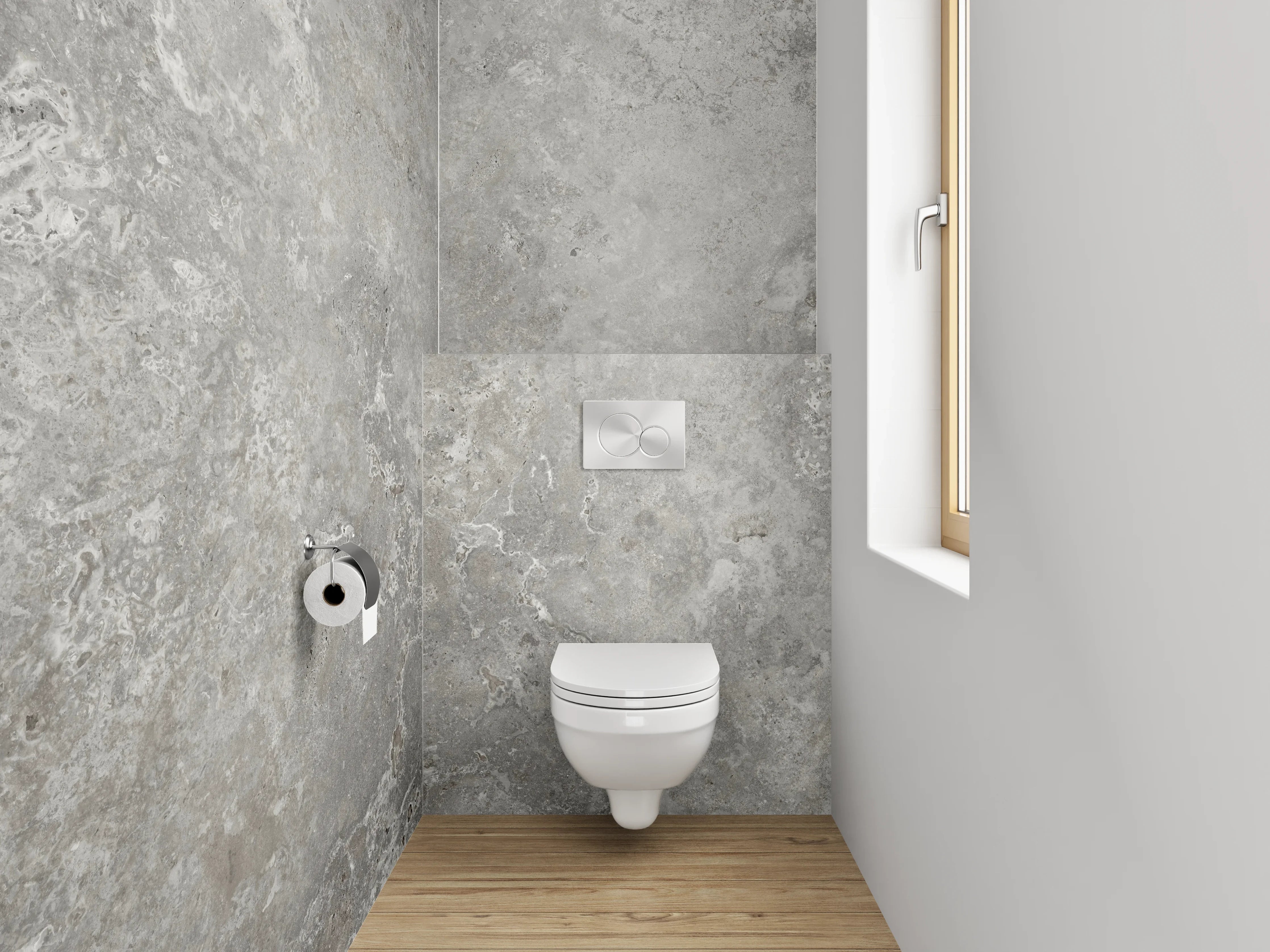WC-Rückwand - Moderne Betonoptik Grau Wandverkleidung