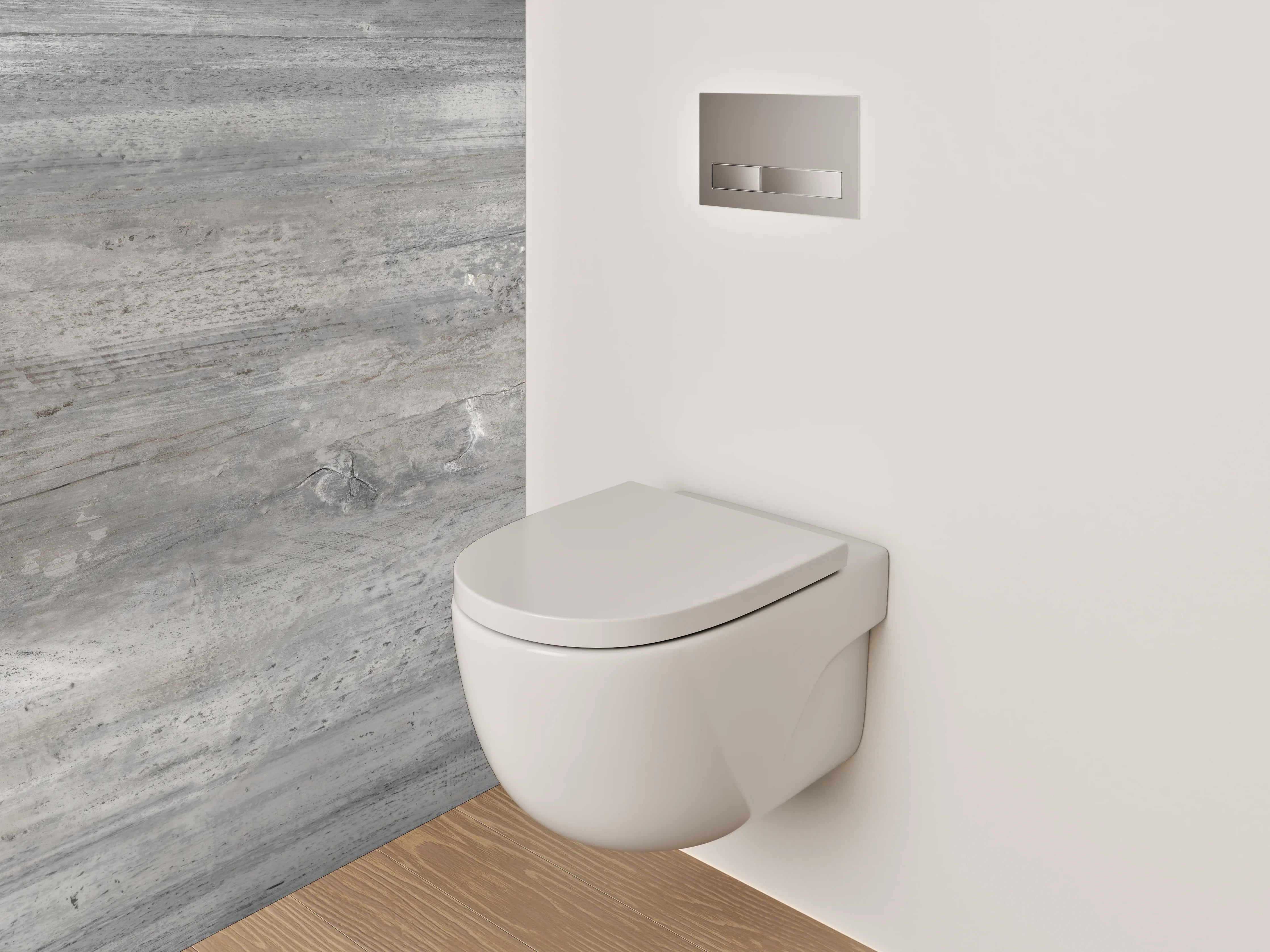 WC-Rückwand - Moderne Betonoptik grau-weiß