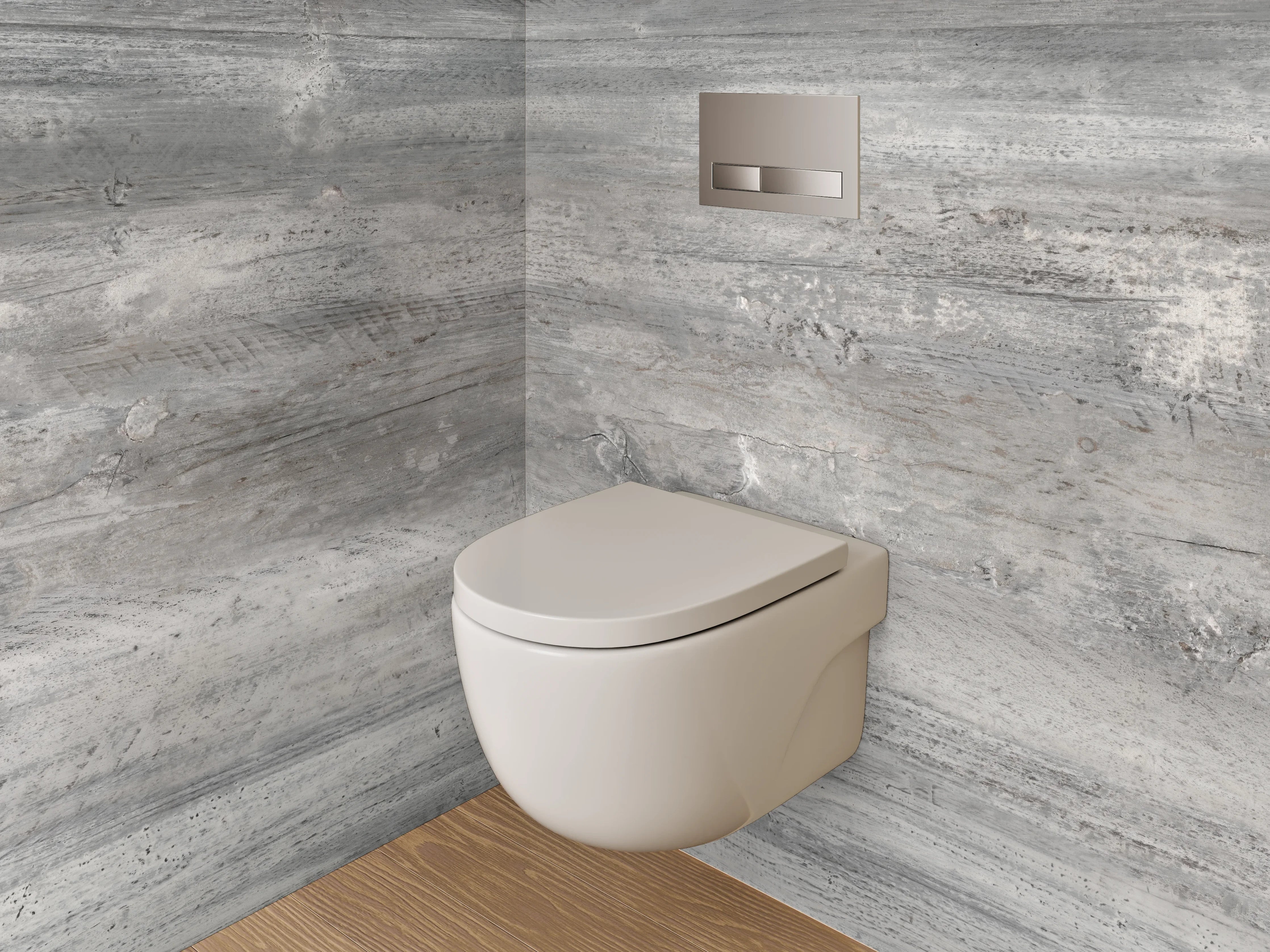 WC-Rückwand - Moderne Betonoptik grau-weiß