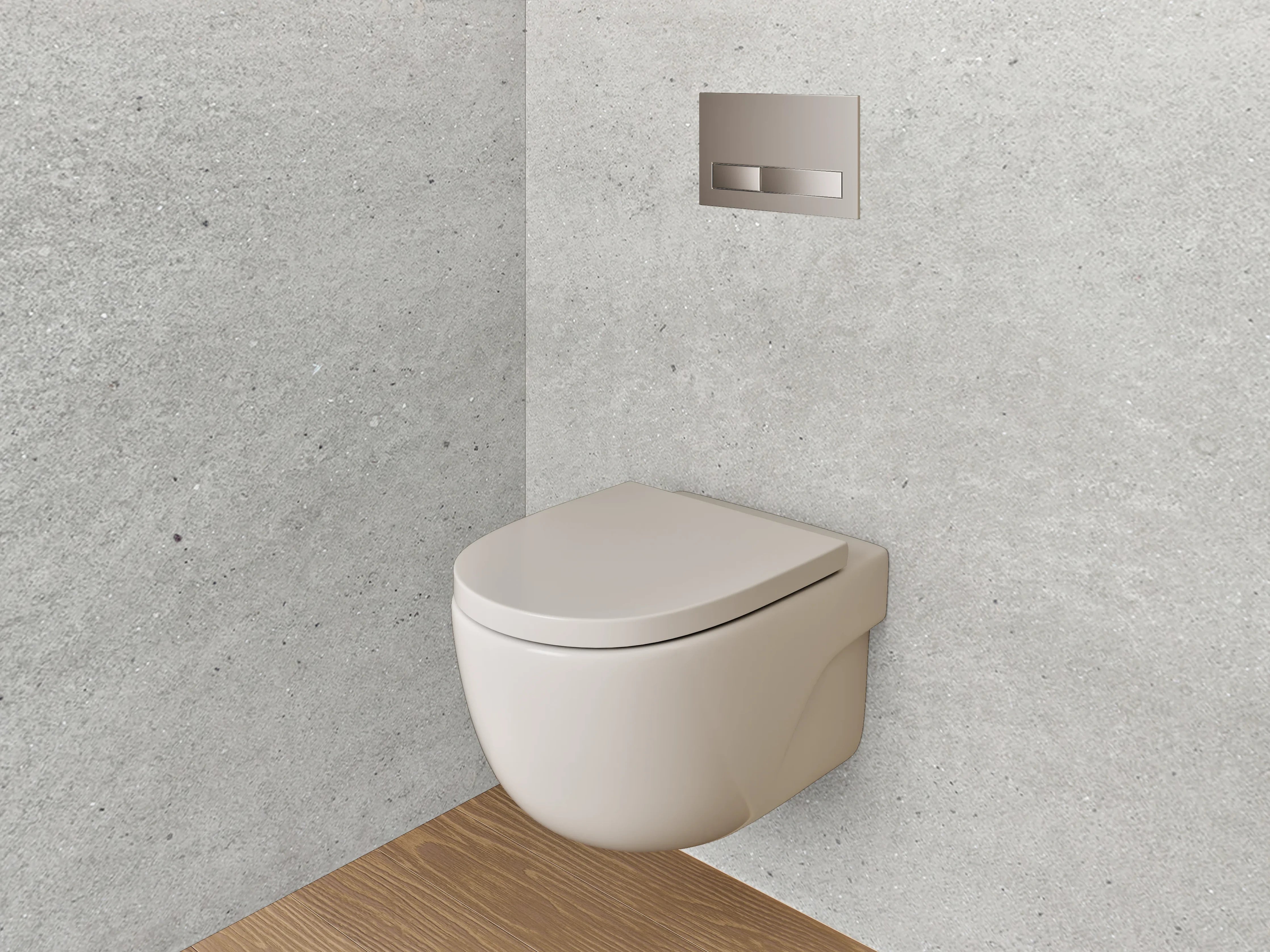 WC-Rückwand - Moderne Betonoptik in Grau Weiß