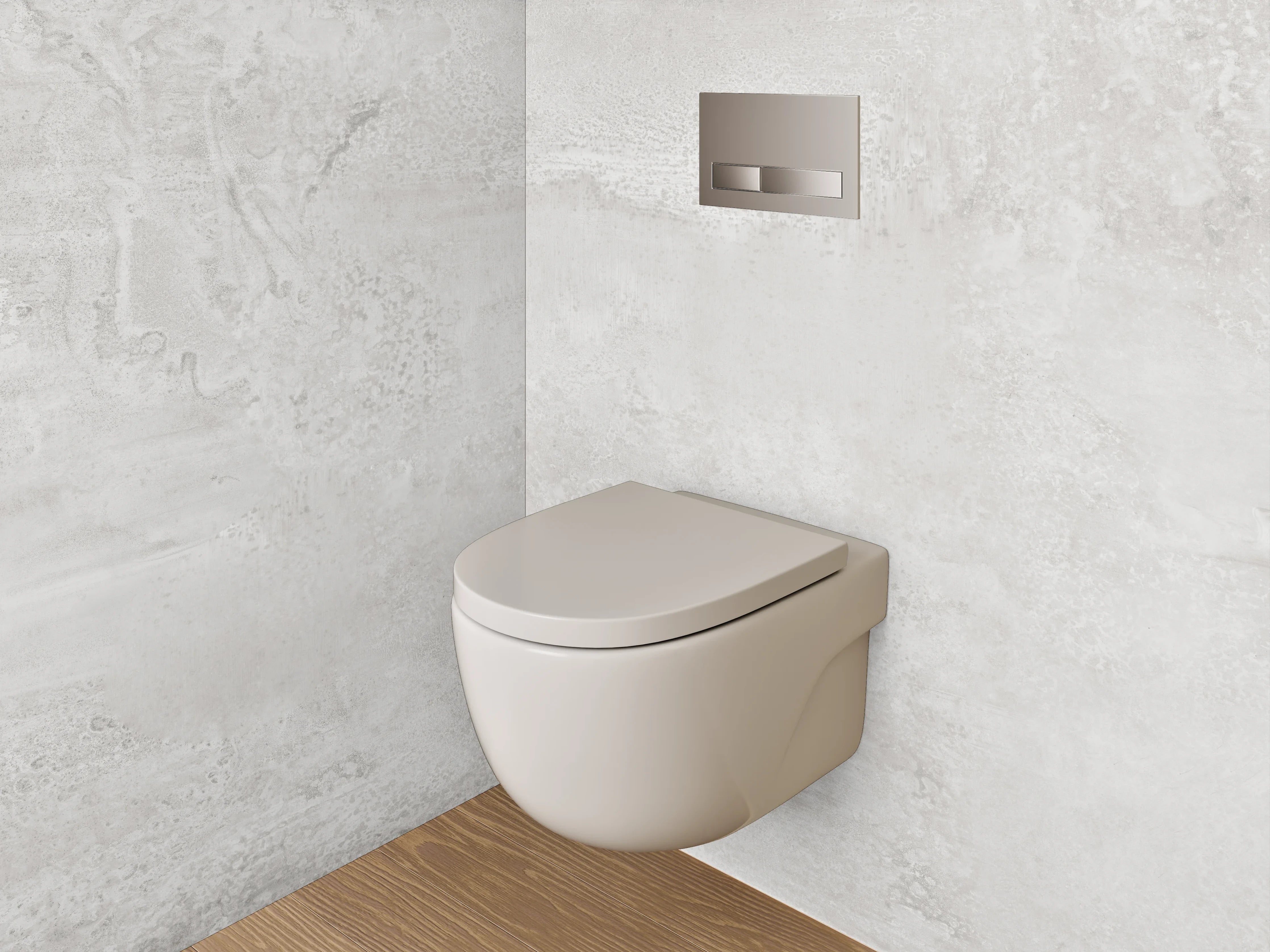 WC-Rückwand - Moderne Betonoptik in Weiß und Grau