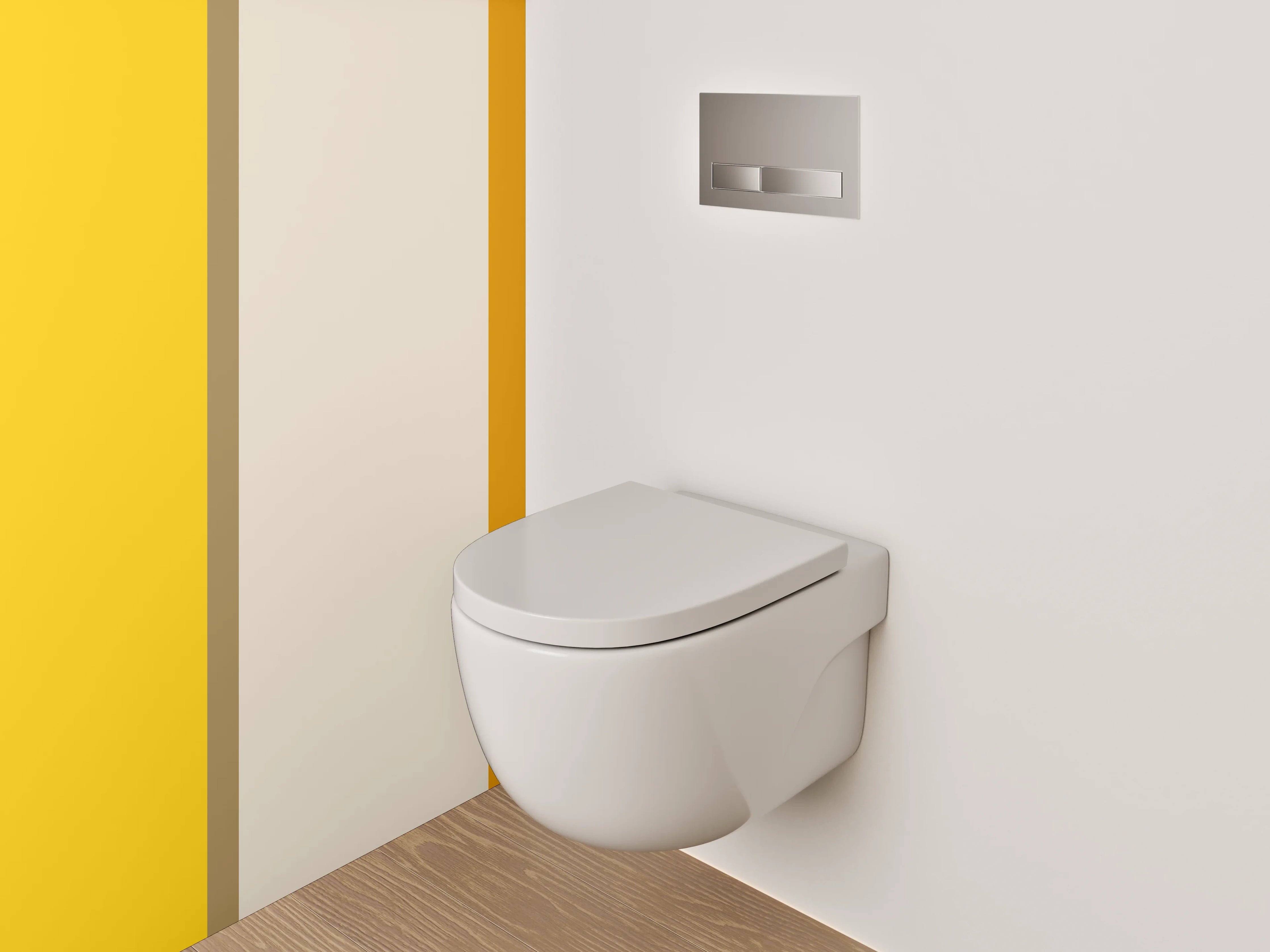 WC-Rückwand - Moderne Blockstreifen Gelb-Orange