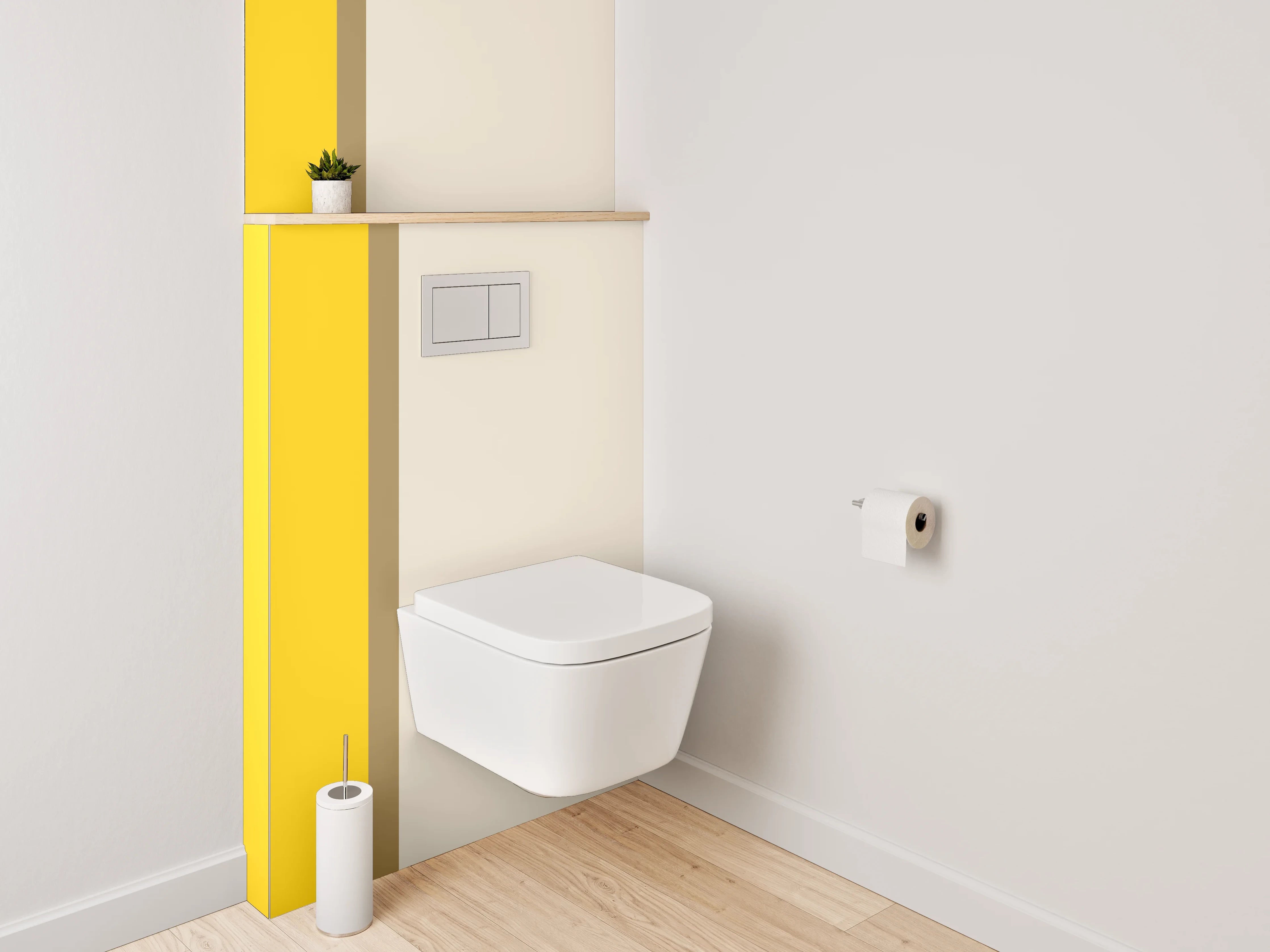 WC-Rückwand - Moderne Blockstreifen Gelb-Orange