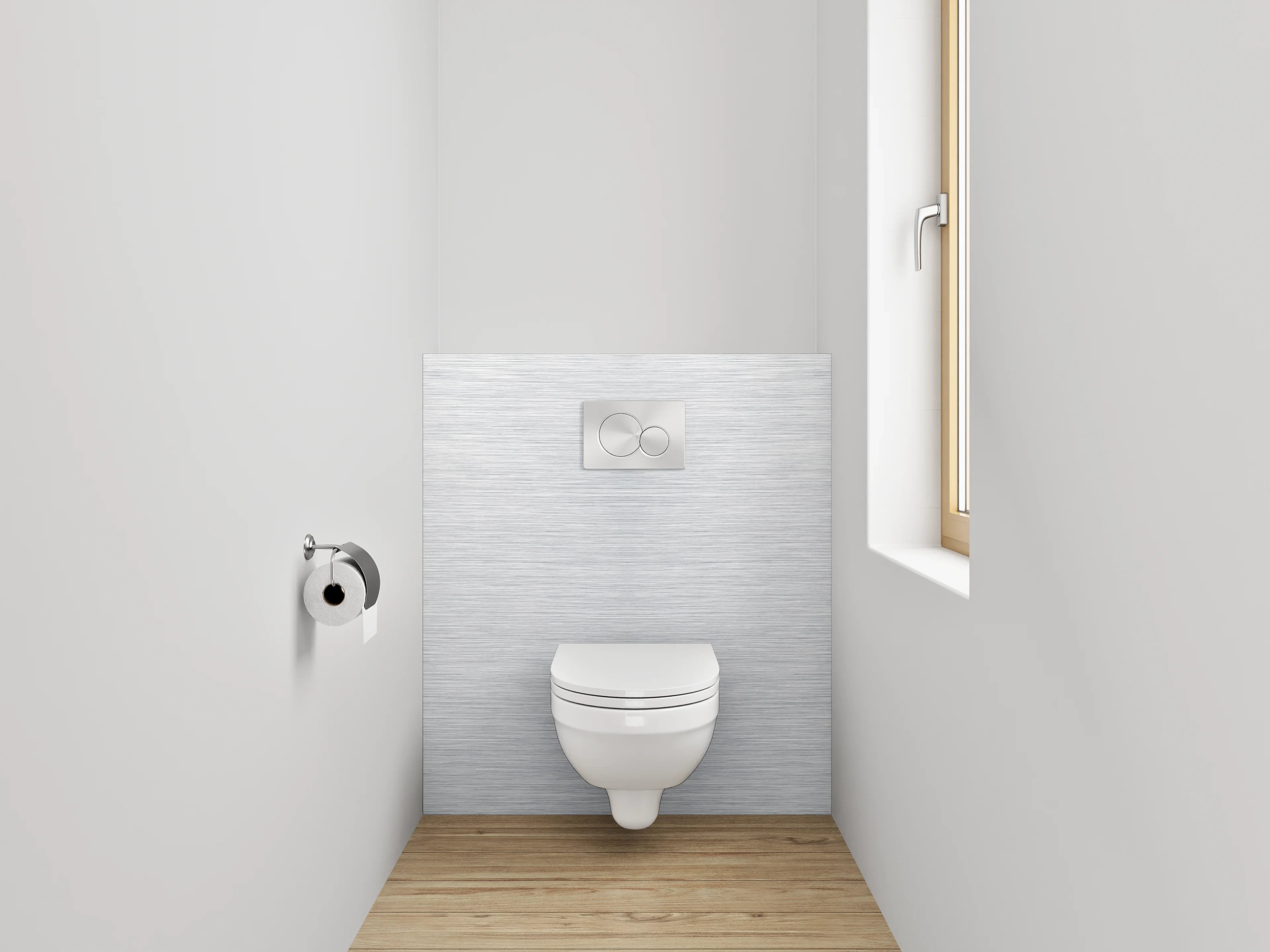 WC-Rückwand - Moderne Edelstahl-Oberfläche