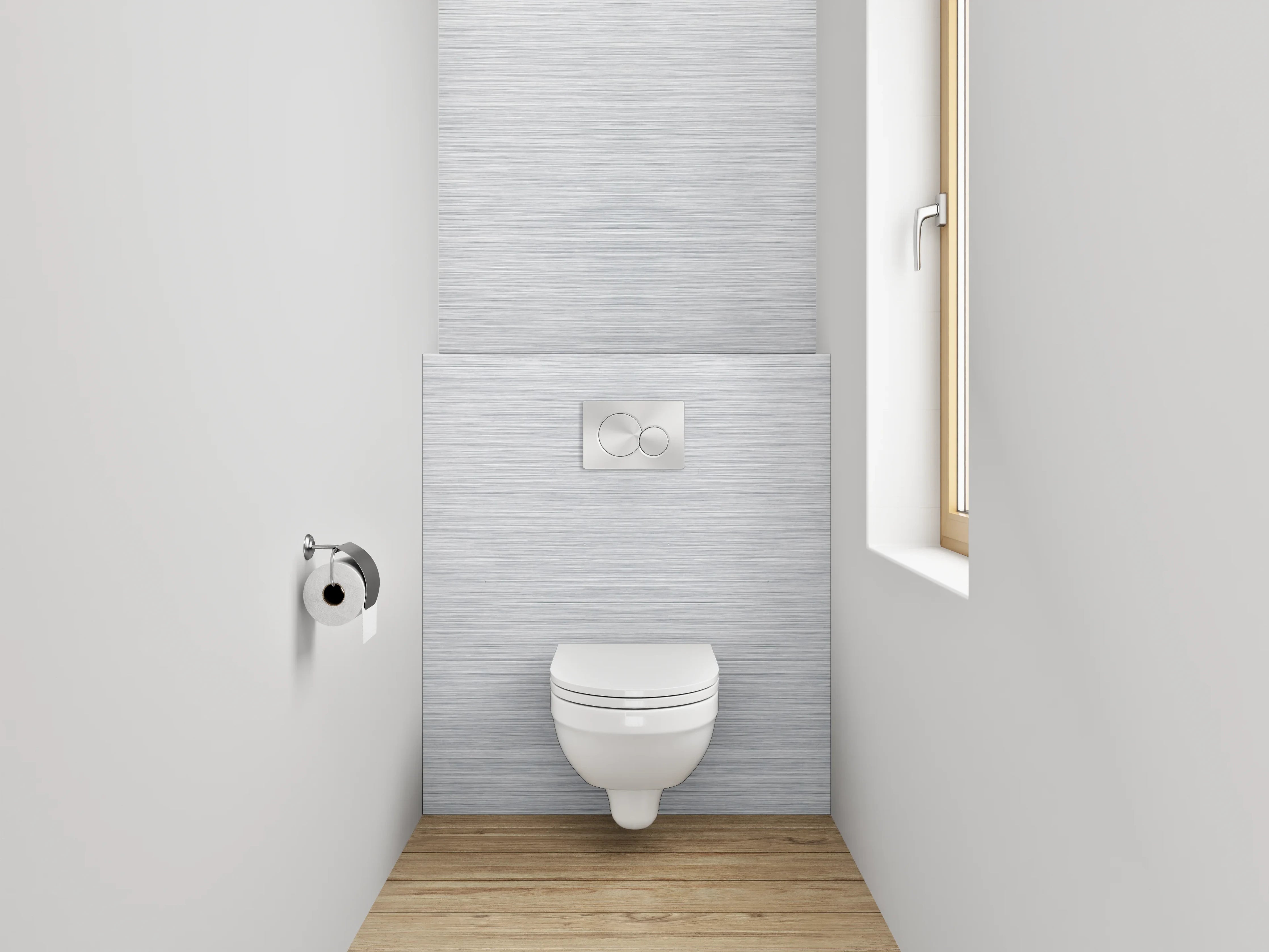 WC-Rückwand - Moderne Edelstahl-Oberfläche