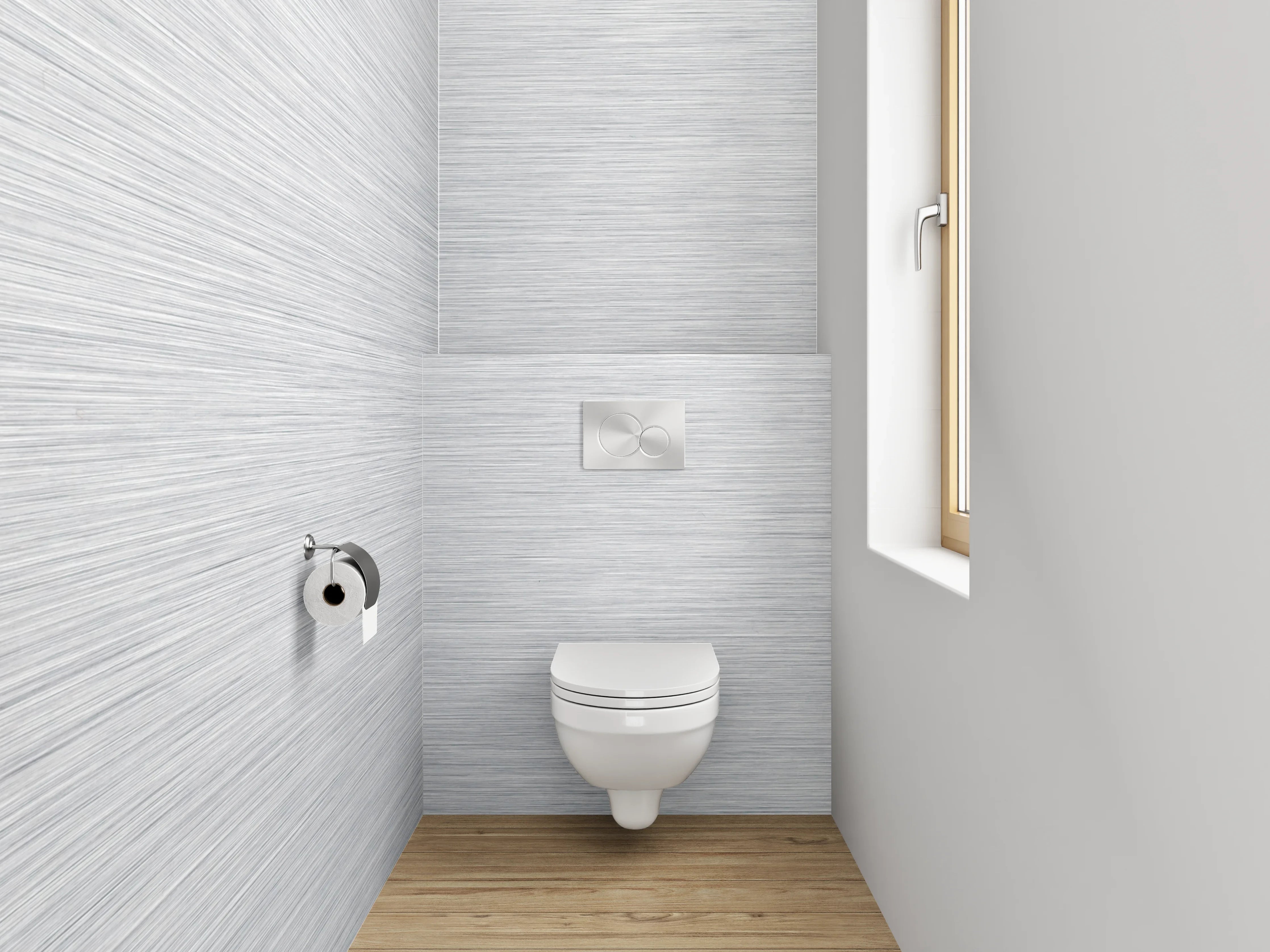 WC-Rückwand - Moderne Edelstahl-Oberfläche