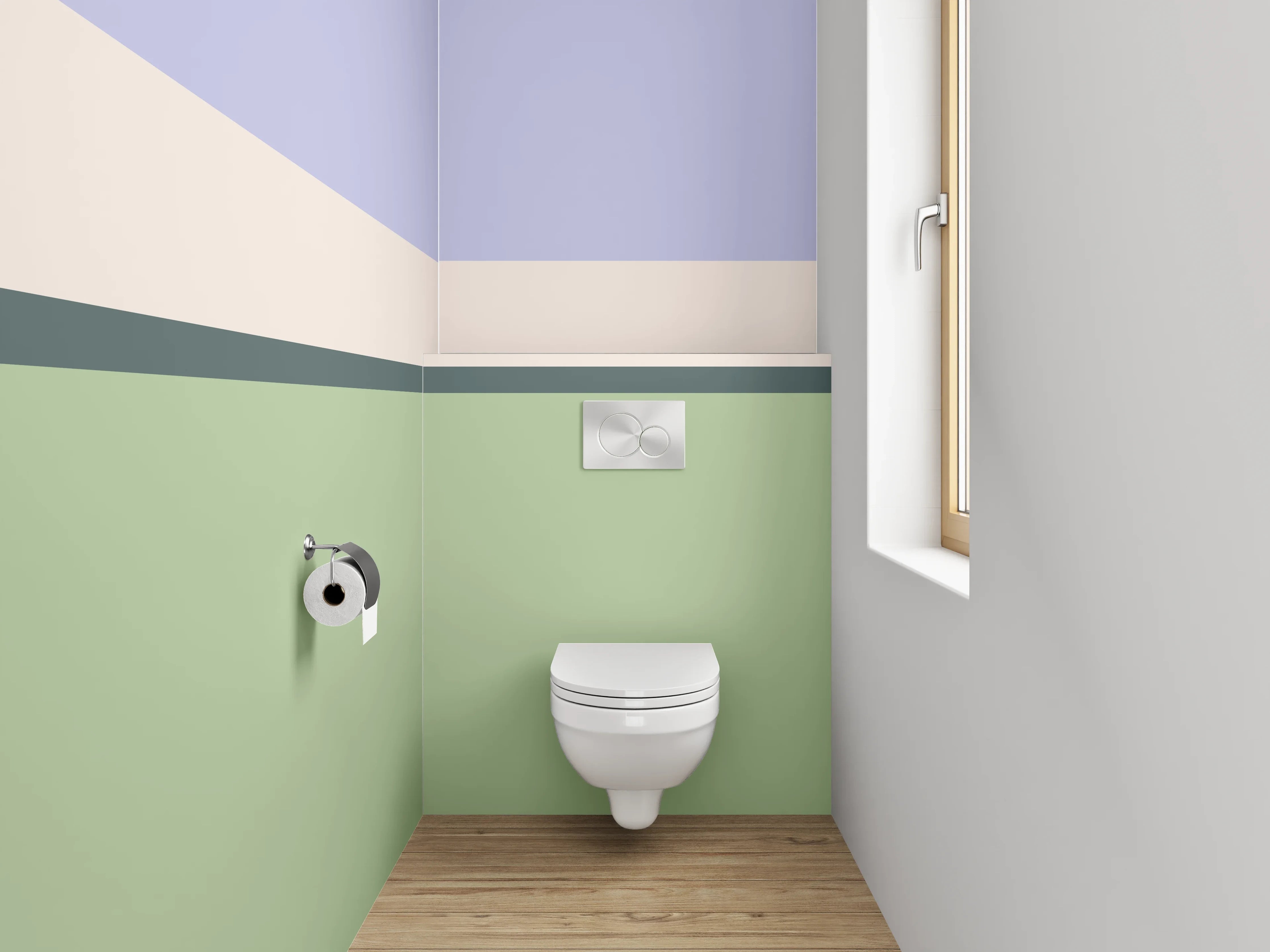 WC-Rückwand - Moderne Farbflächen Abstrakt Pastell