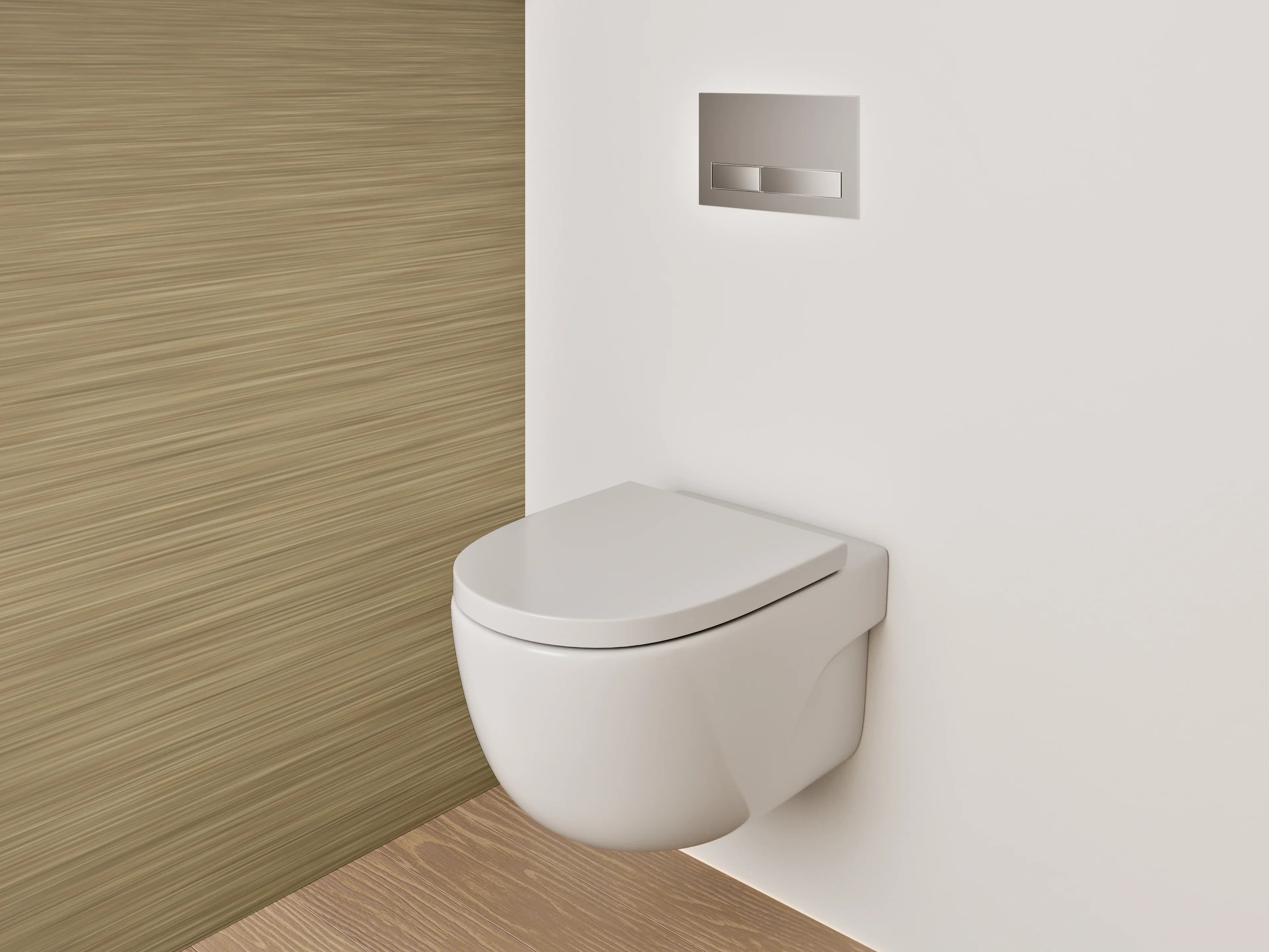 WC-Rückwand - Moderne Goldene Holzoptik