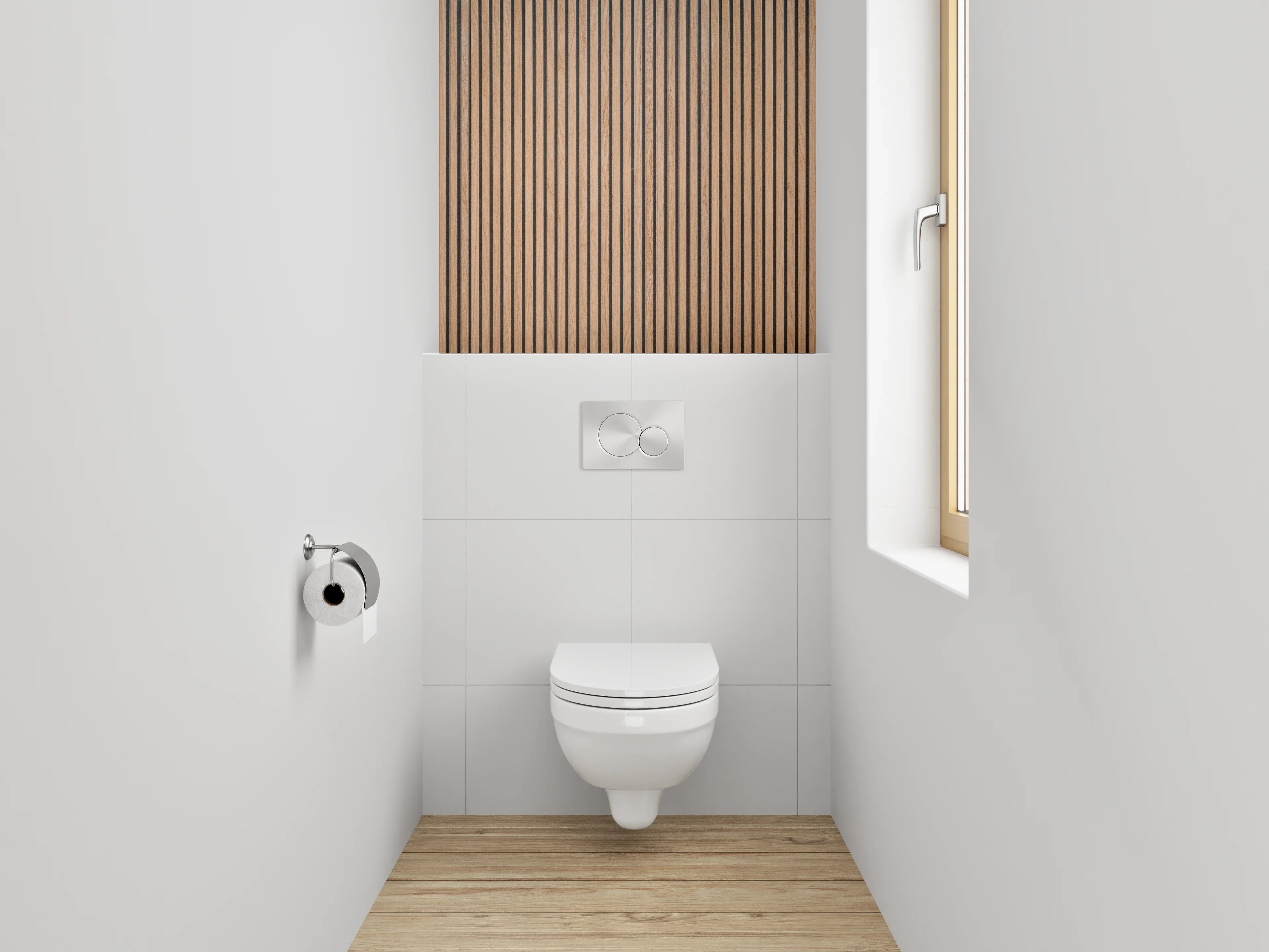 WC-Rückwand - Moderne Holzlamellen Optik