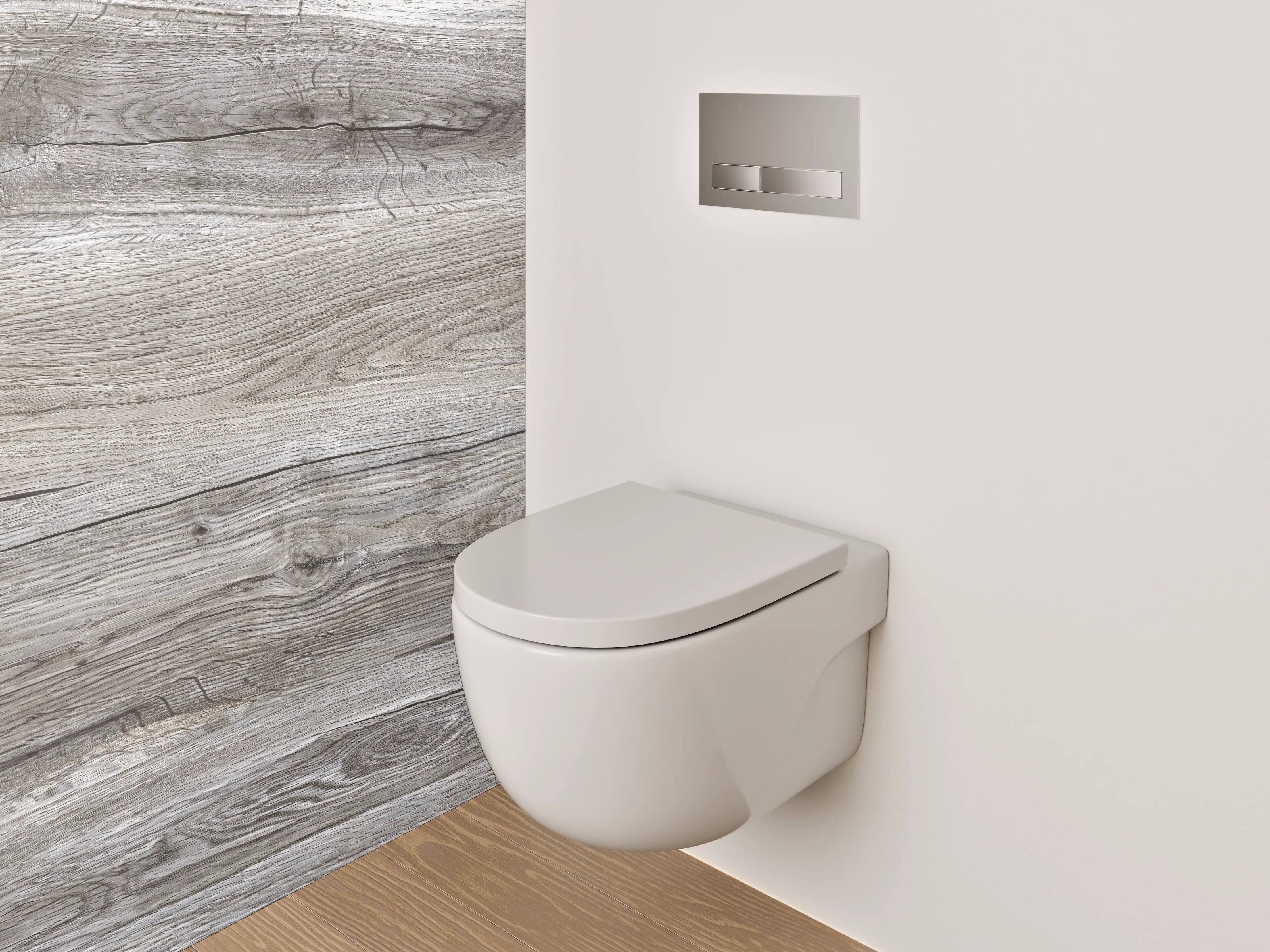 WC-Rückwand - Moderne Holzoptik Grau Braun