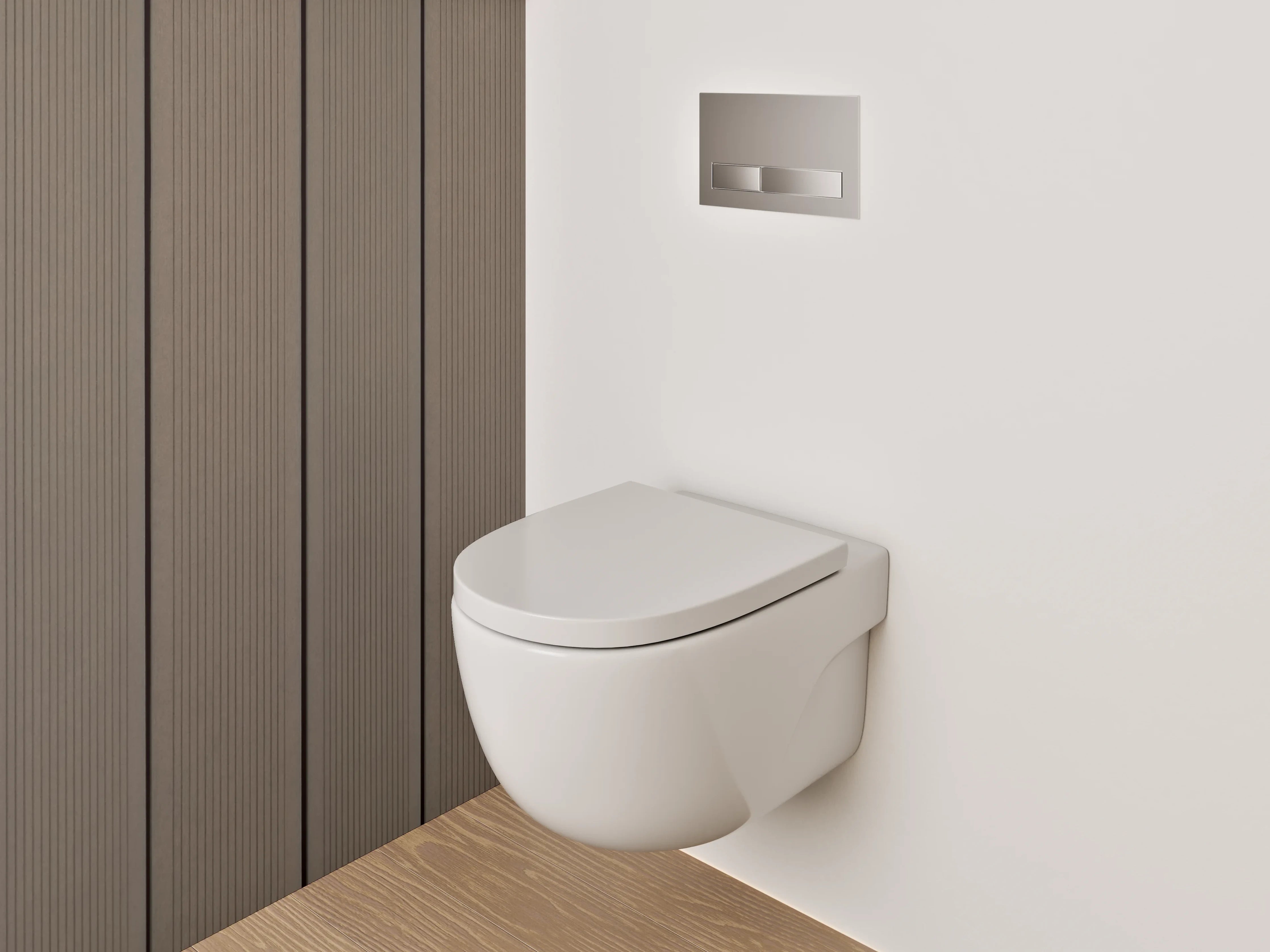 WC-Rückwand - Moderne Holzoptik Wandpaneele Braun