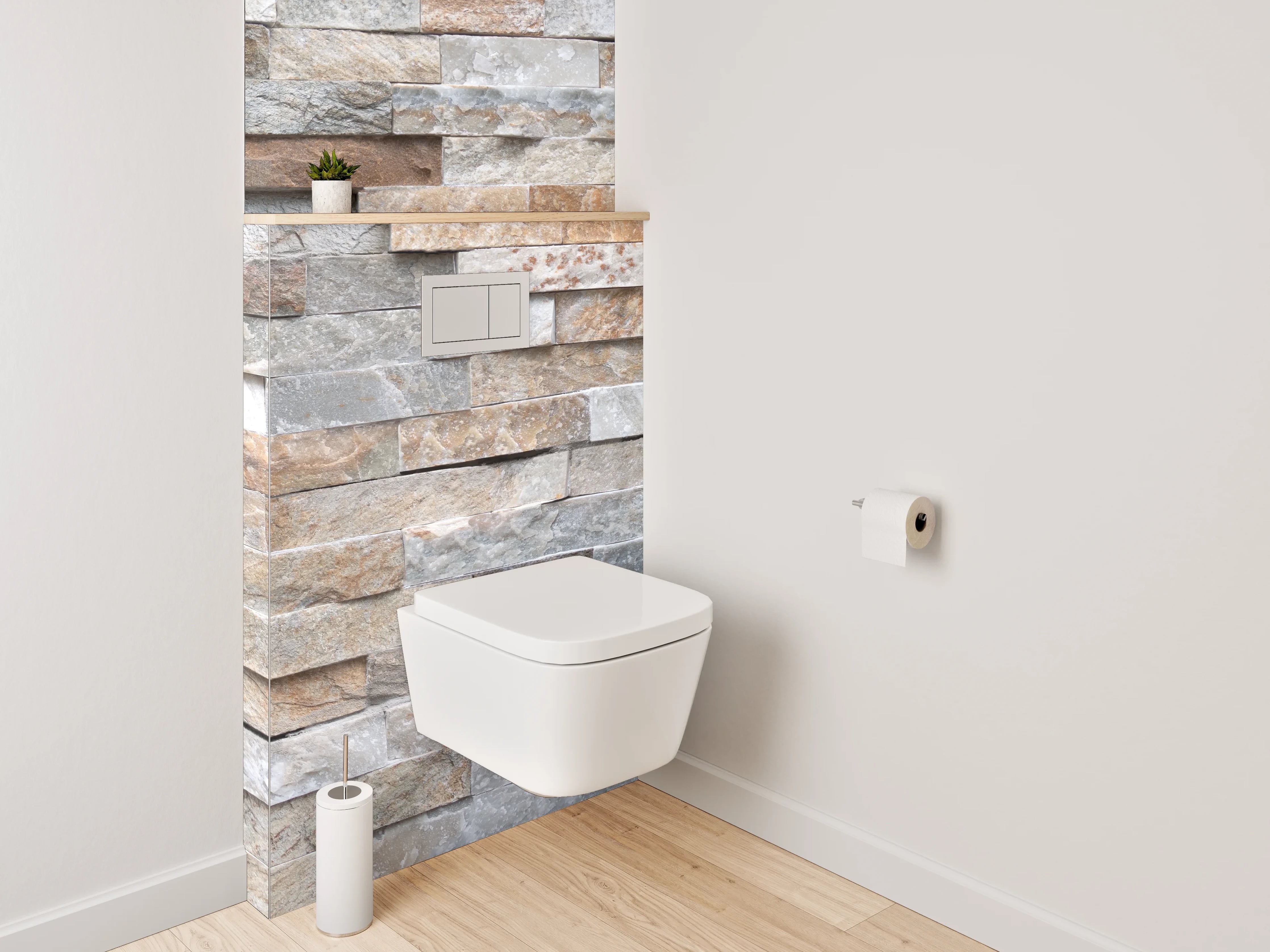 WC-Rückwand - Moderne Naturstein-Optik Wandverkleidung
