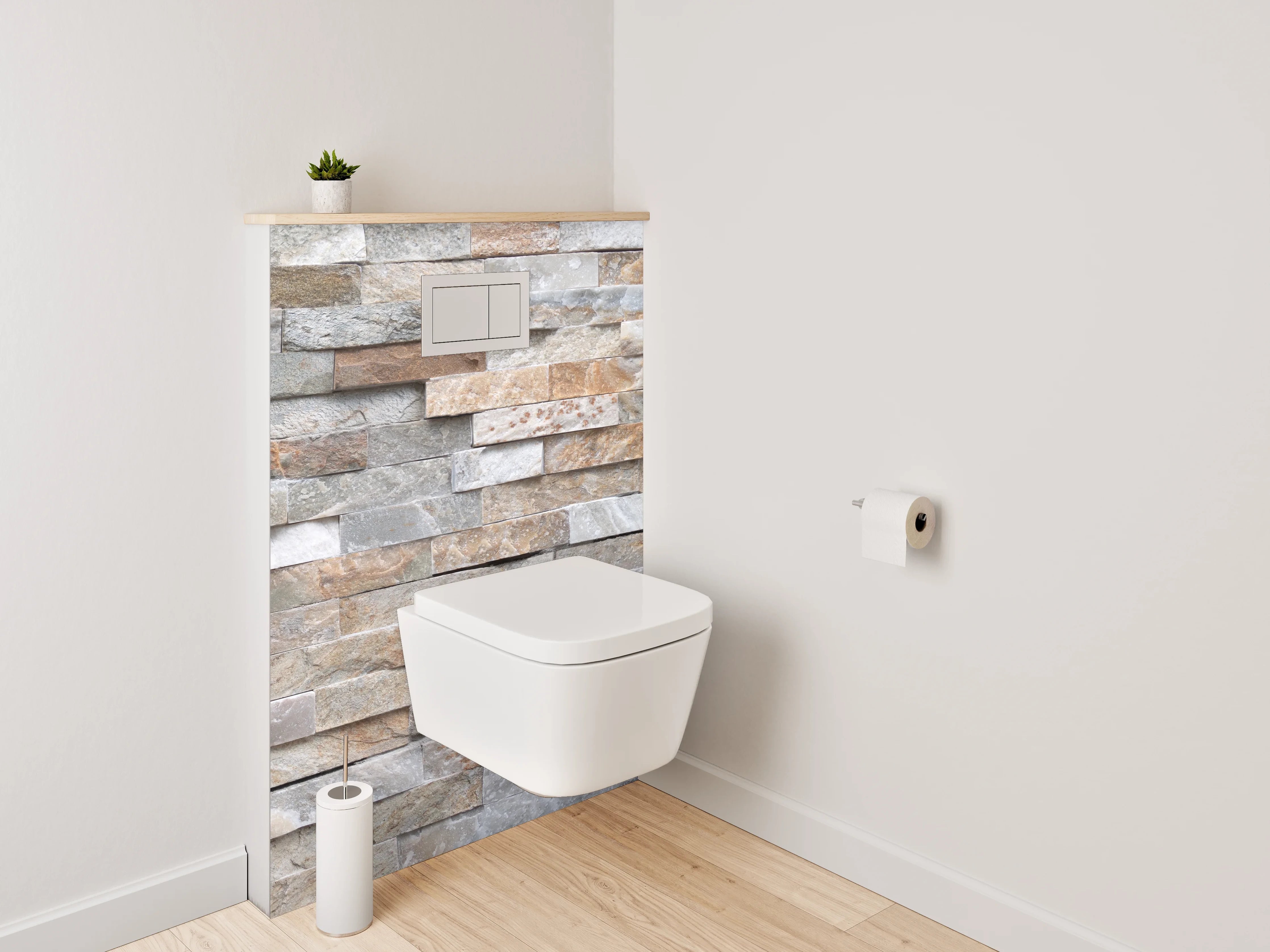 WC-Rückwand - Moderne Naturstein-Optik Wandverkleidung