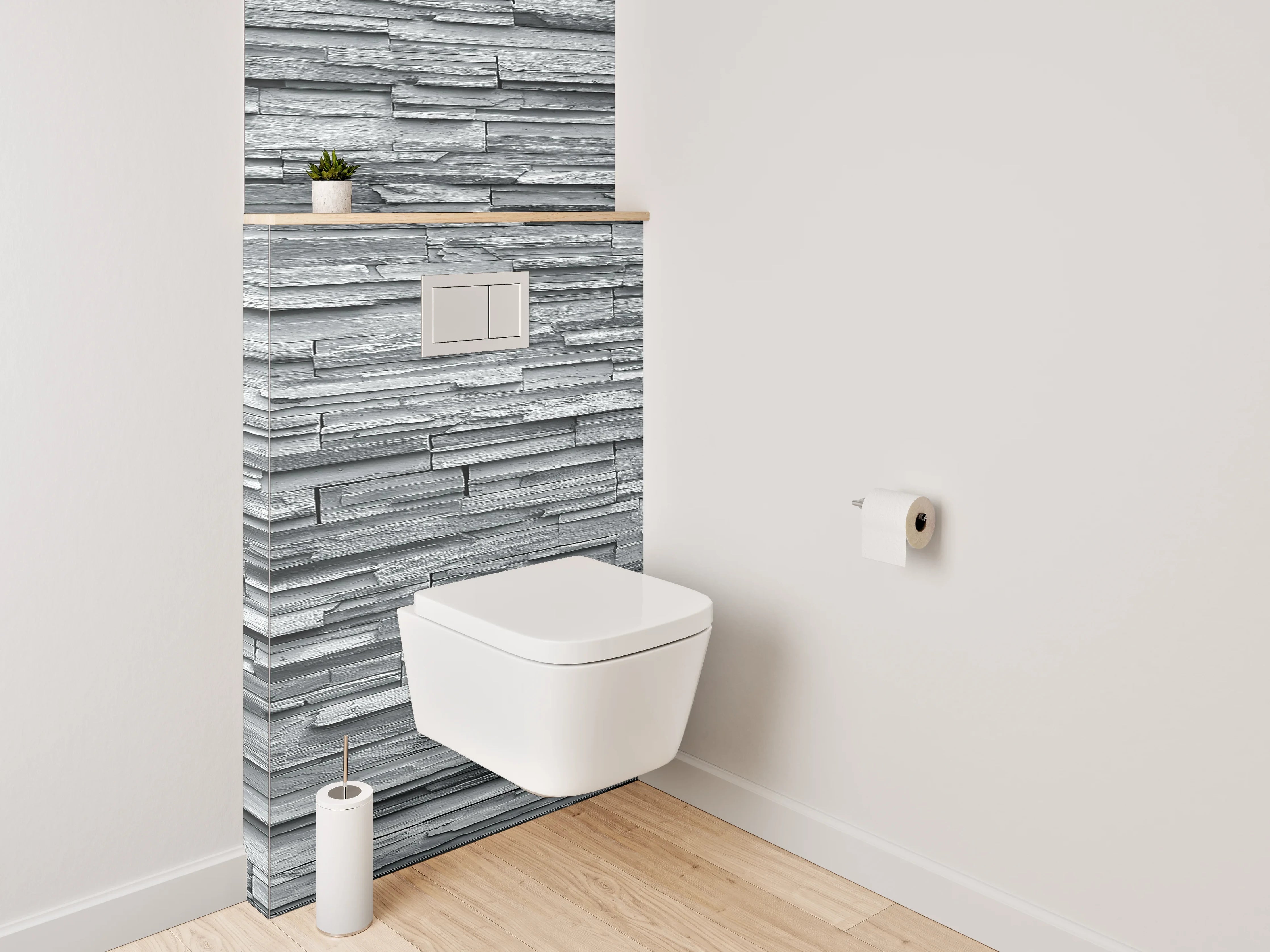 WC-Rückwand - Moderne Schiefer-Optik in Grau