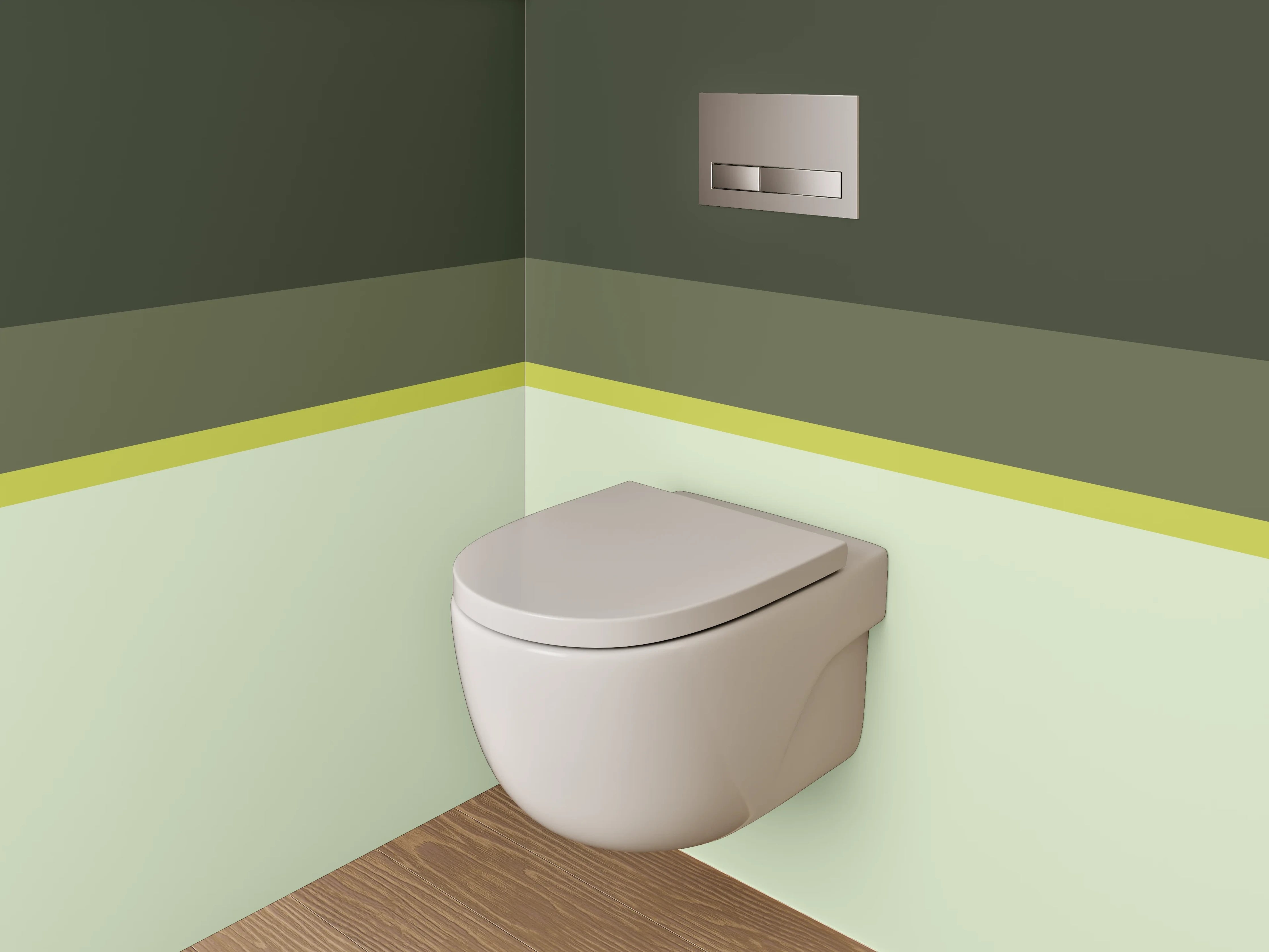 WC-Rückwand - Moderne Streifen in Grüntönen