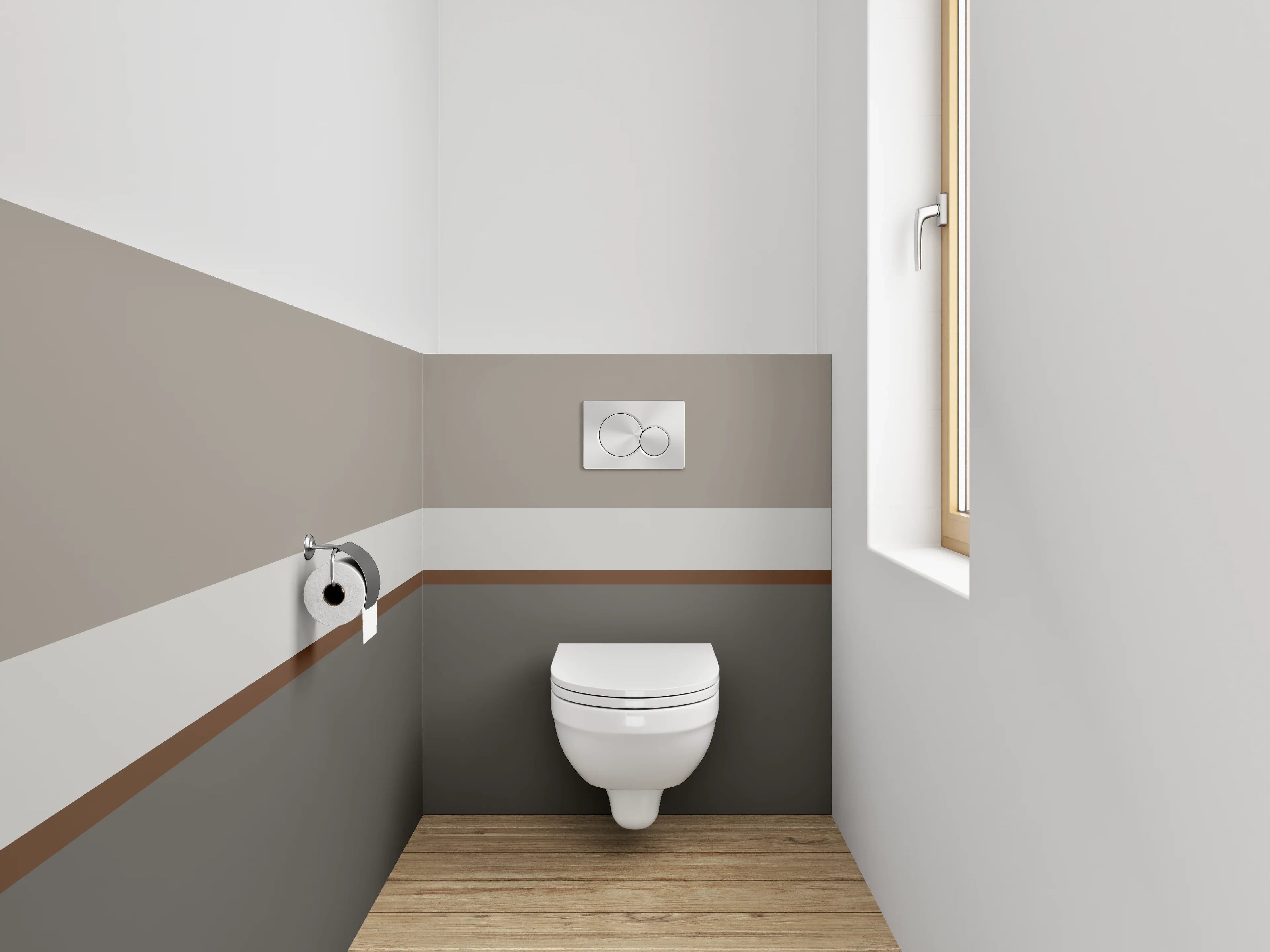 WC-Rückwand - Moderne Wanddekoration in Neutralfarben