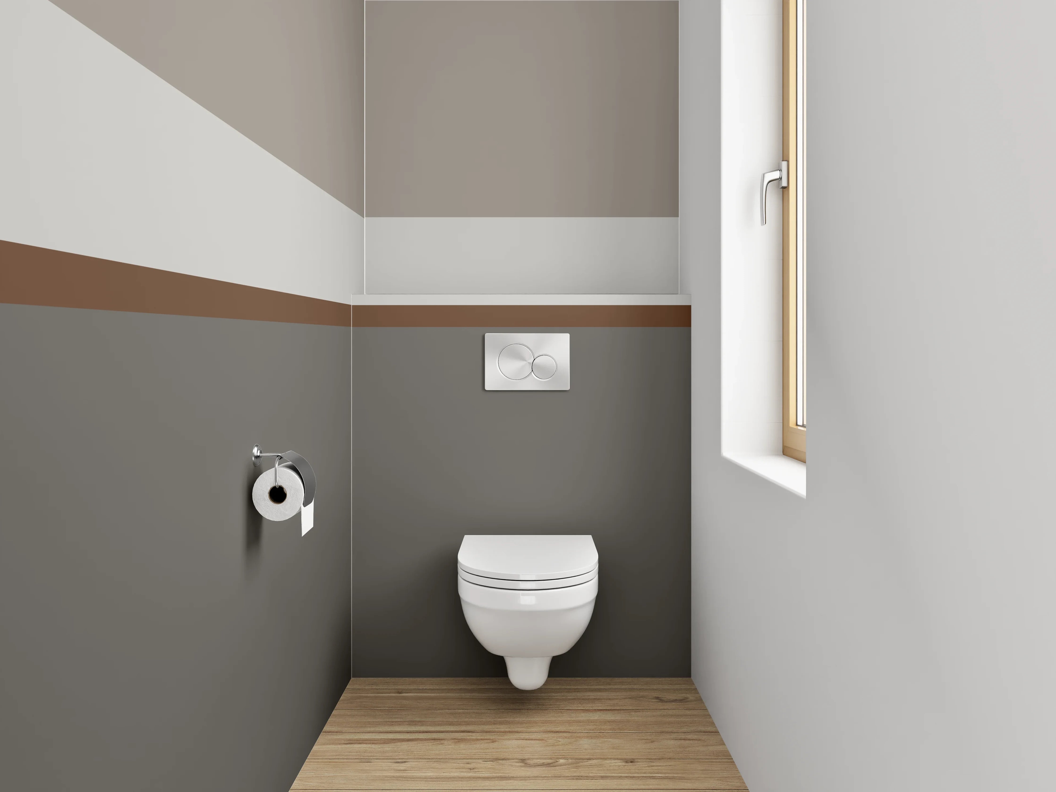 WC-Rückwand - Moderne Wanddekoration in Neutralfarben