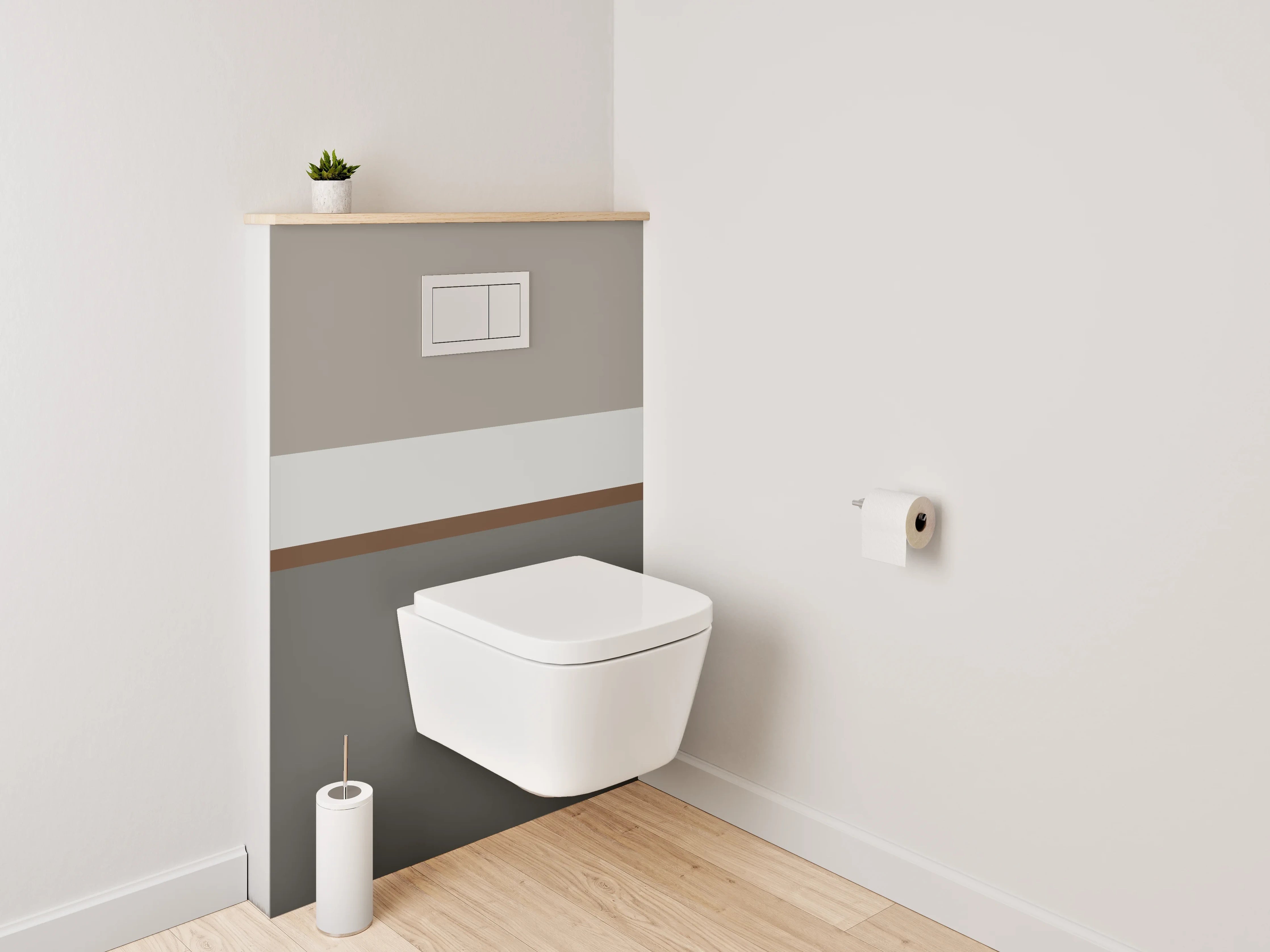 WC-Rückwand - Moderne Wanddekoration in Neutralfarben