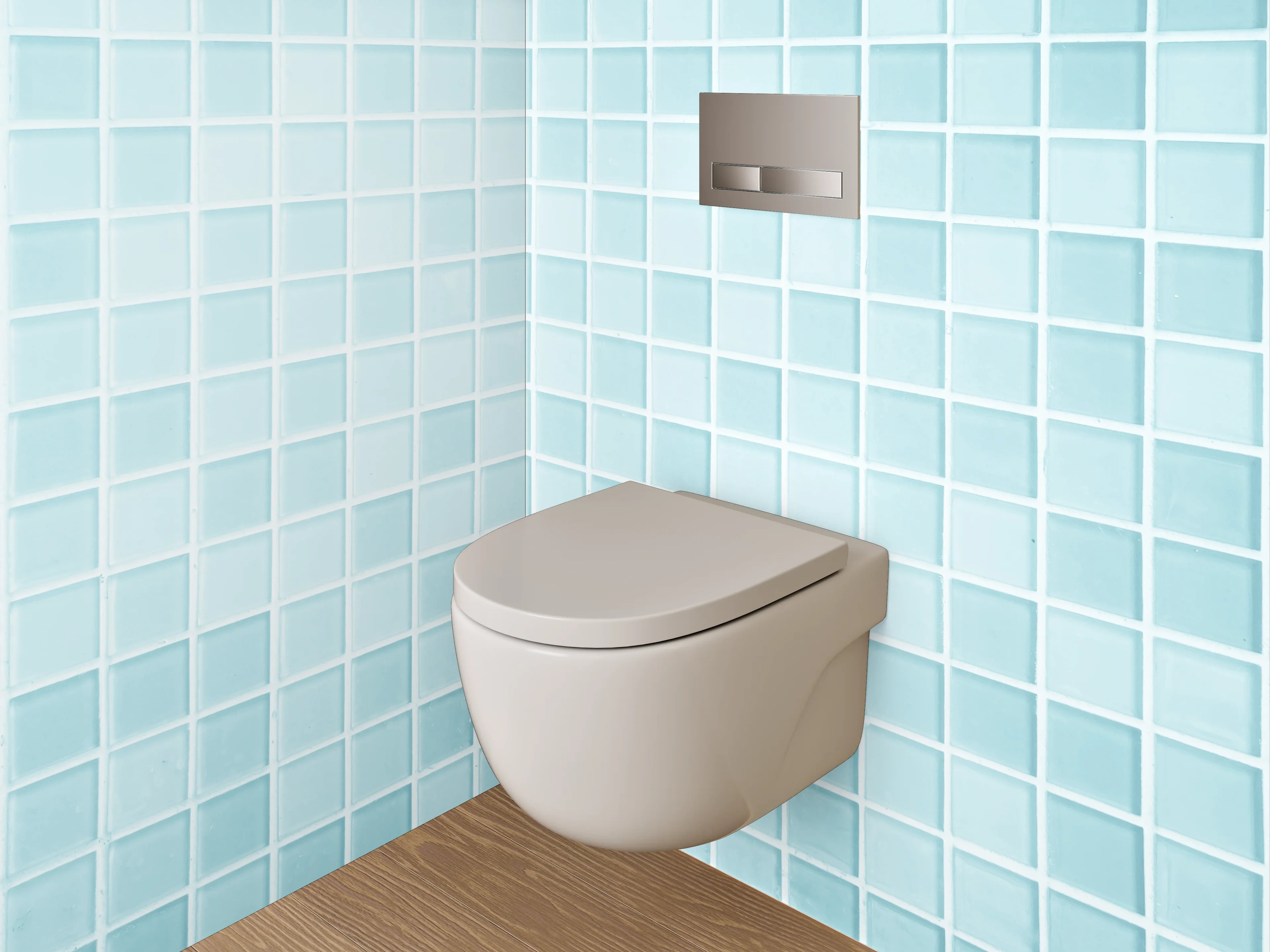 WC-Rückwand - Moderne blaue Mosaikfliesen Wand