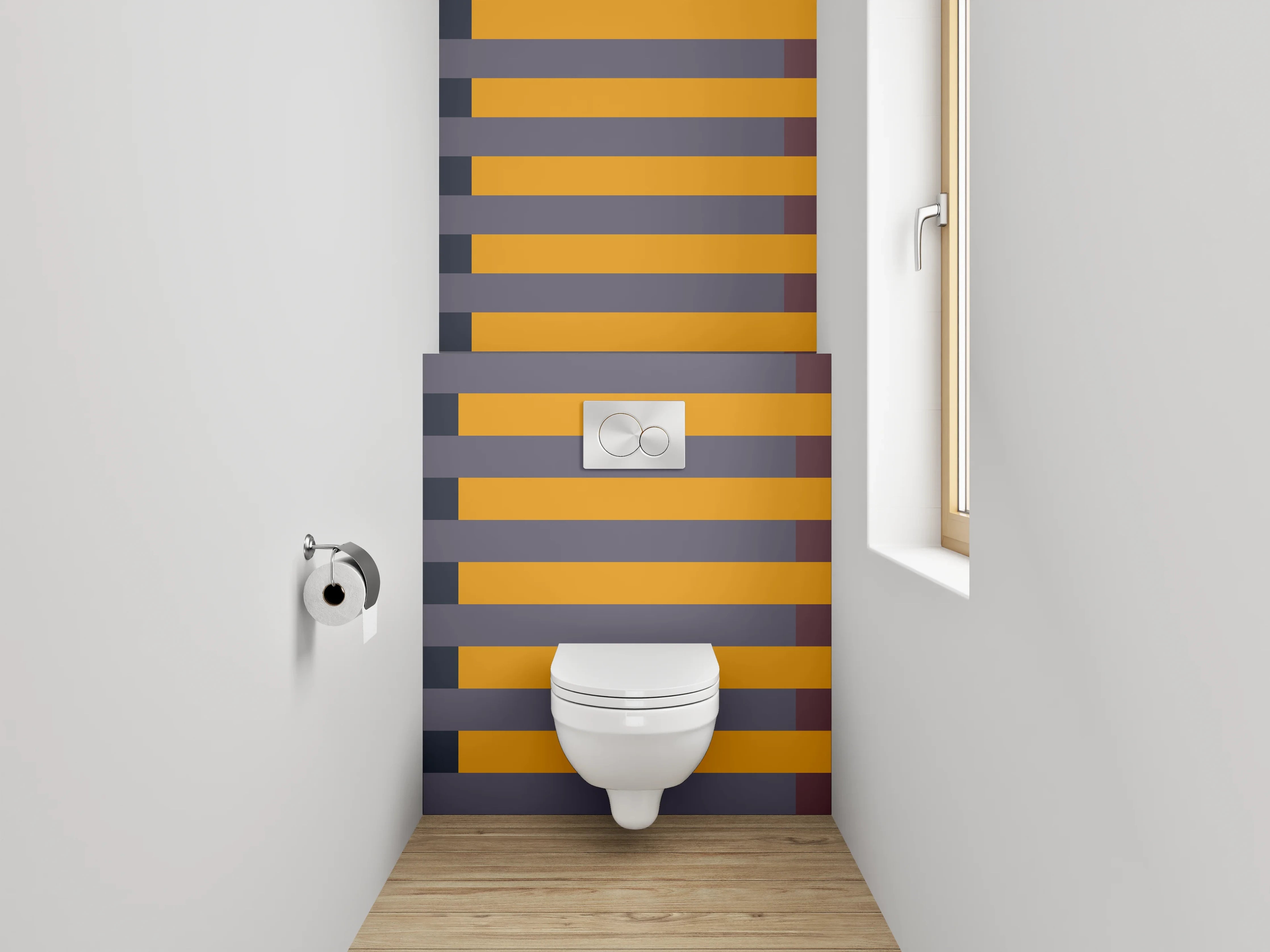 WC-Rückwand - Moderne geometrische Liniengestaltung