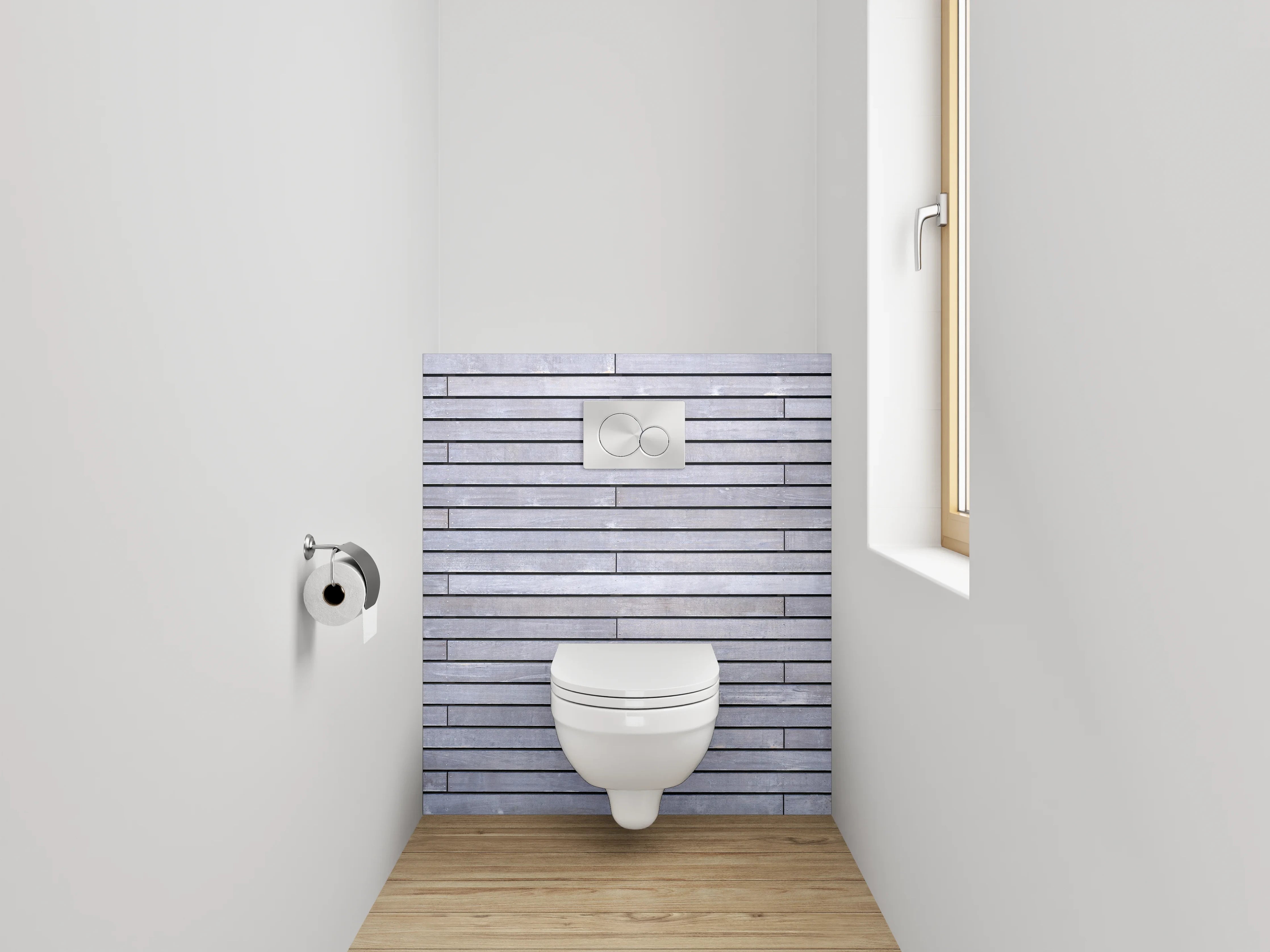 WC-Rückwand - Moderne graue Fliesenoptik Wandverkleidung
