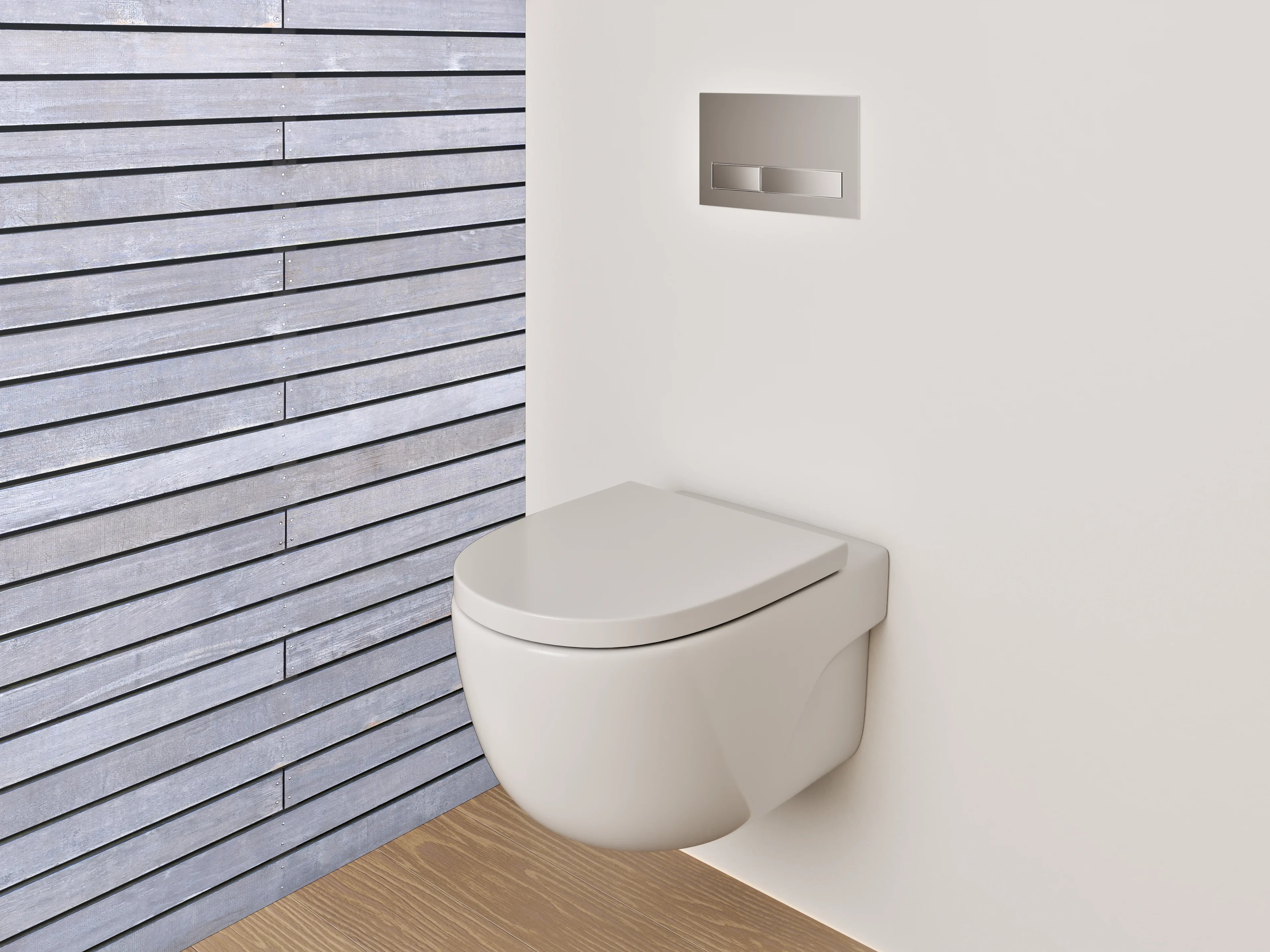WC-Rückwand - Moderne graue Fliesenoptik Wandverkleidung