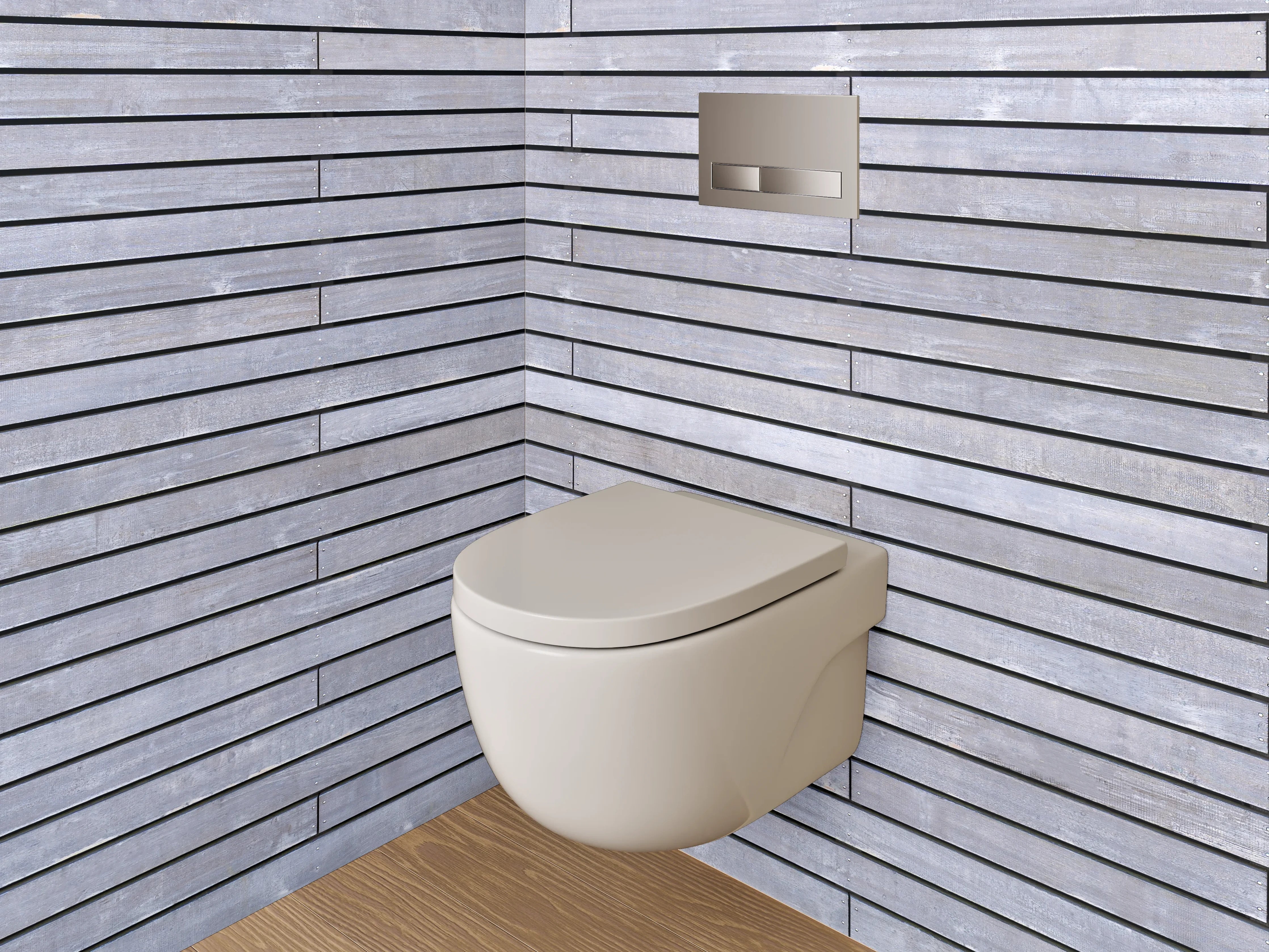 WC-Rückwand - Moderne graue Fliesenoptik Wandverkleidung