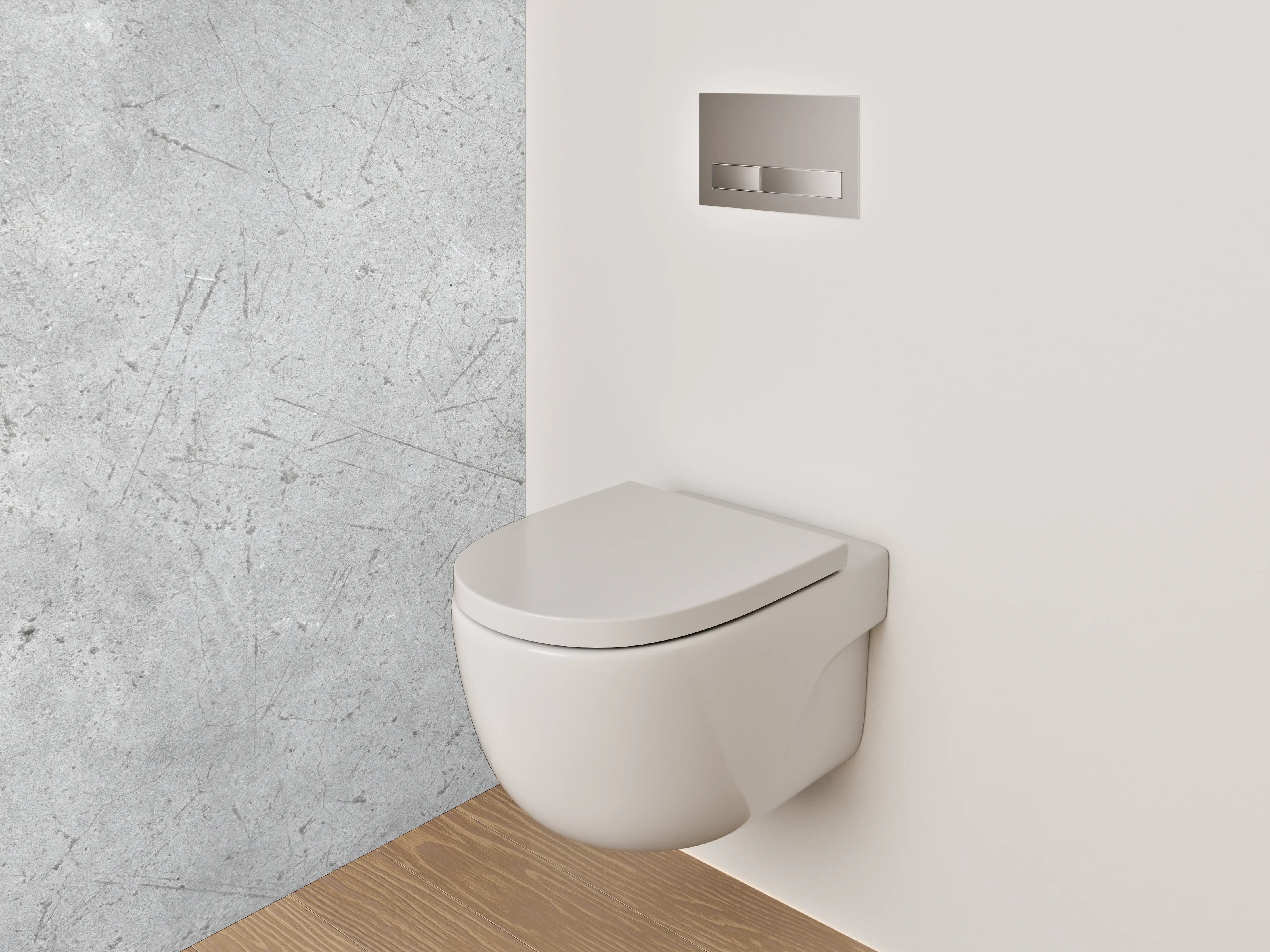 WC-Rückwand - Moderner Grauer Beton mit feiner Struktur