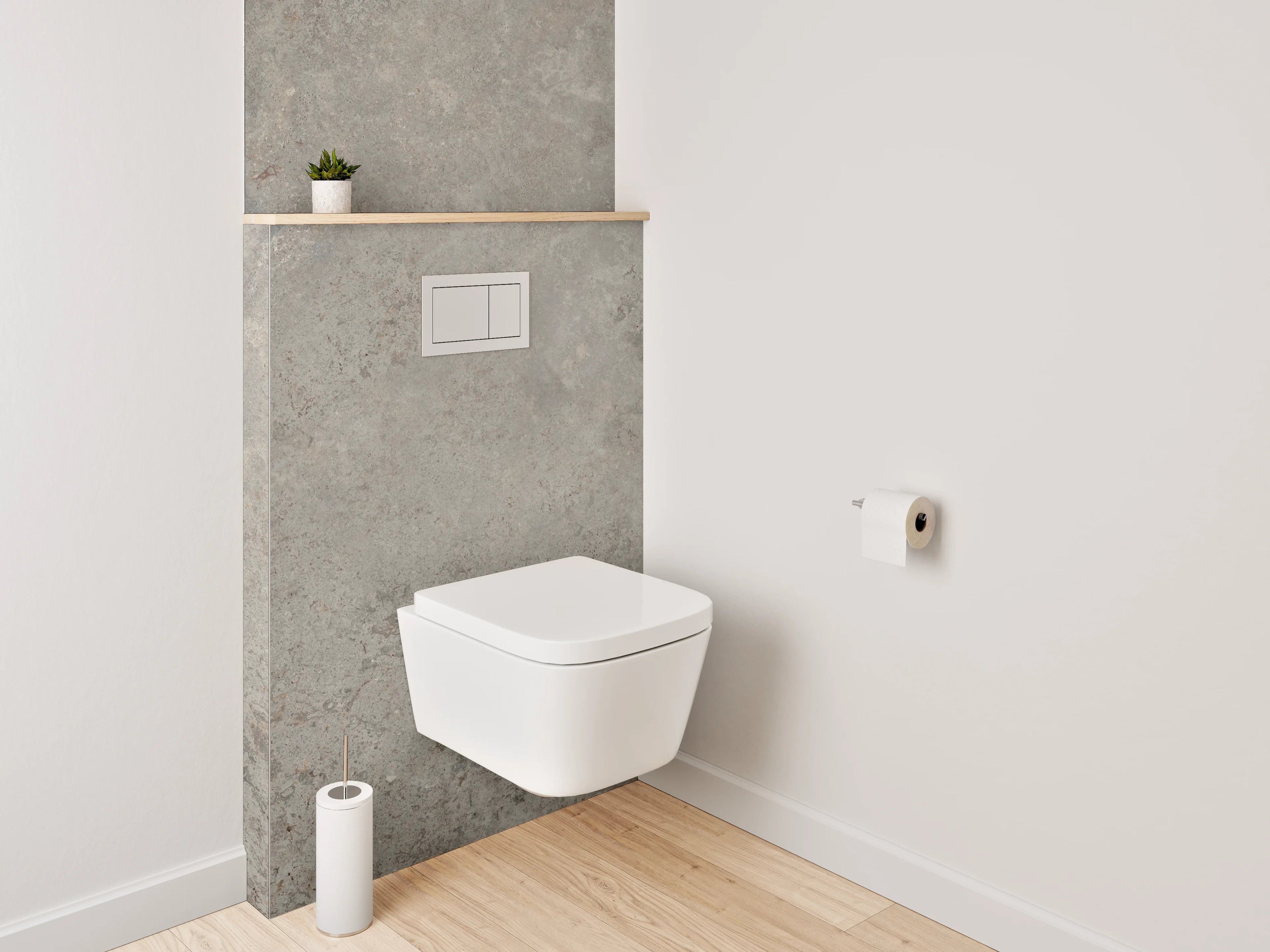 WC-Rückwand - Moderner Steindekor in Grau und Braun