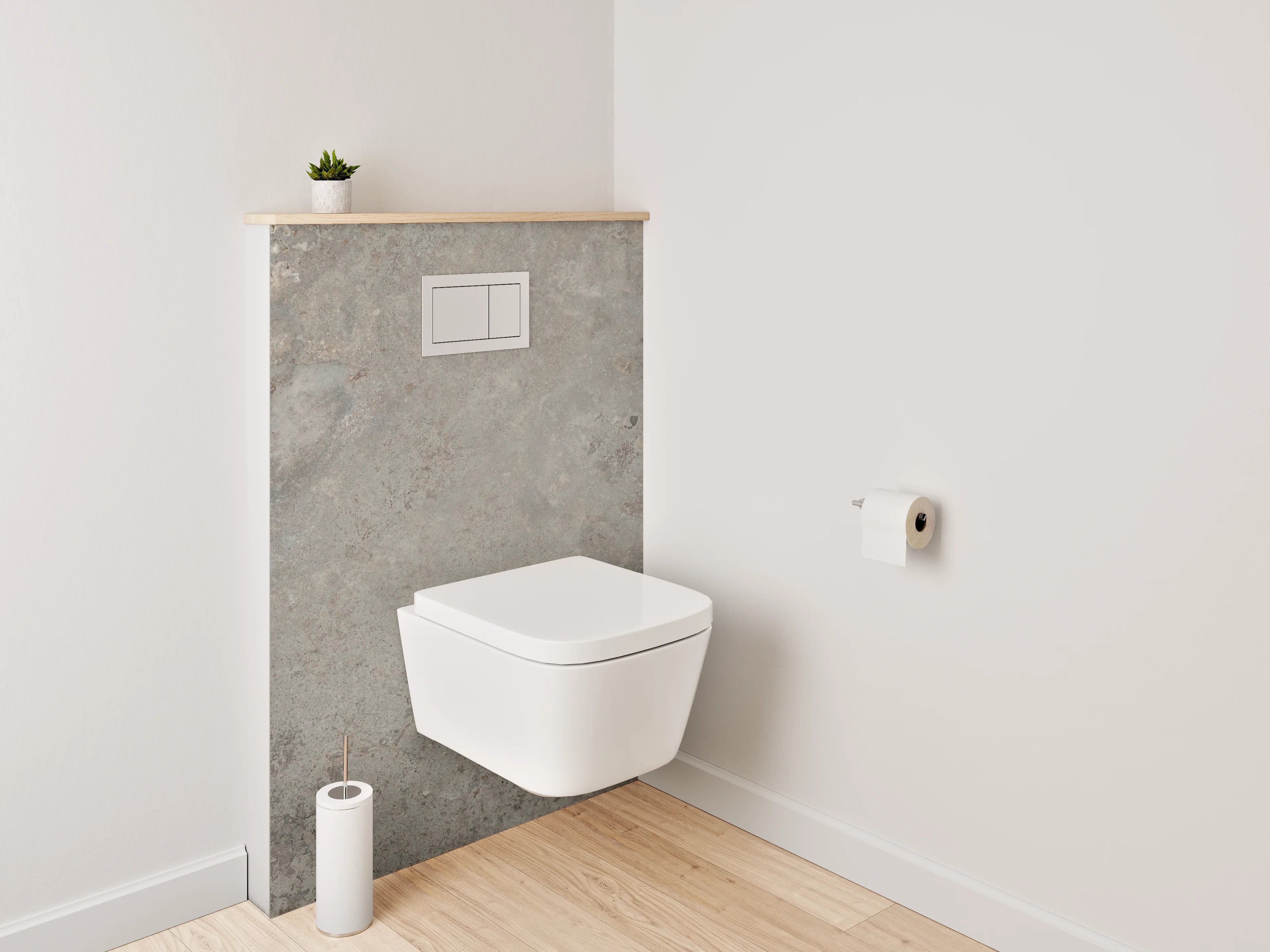 WC-Rückwand - Moderner Steindekor in Grau und Braun