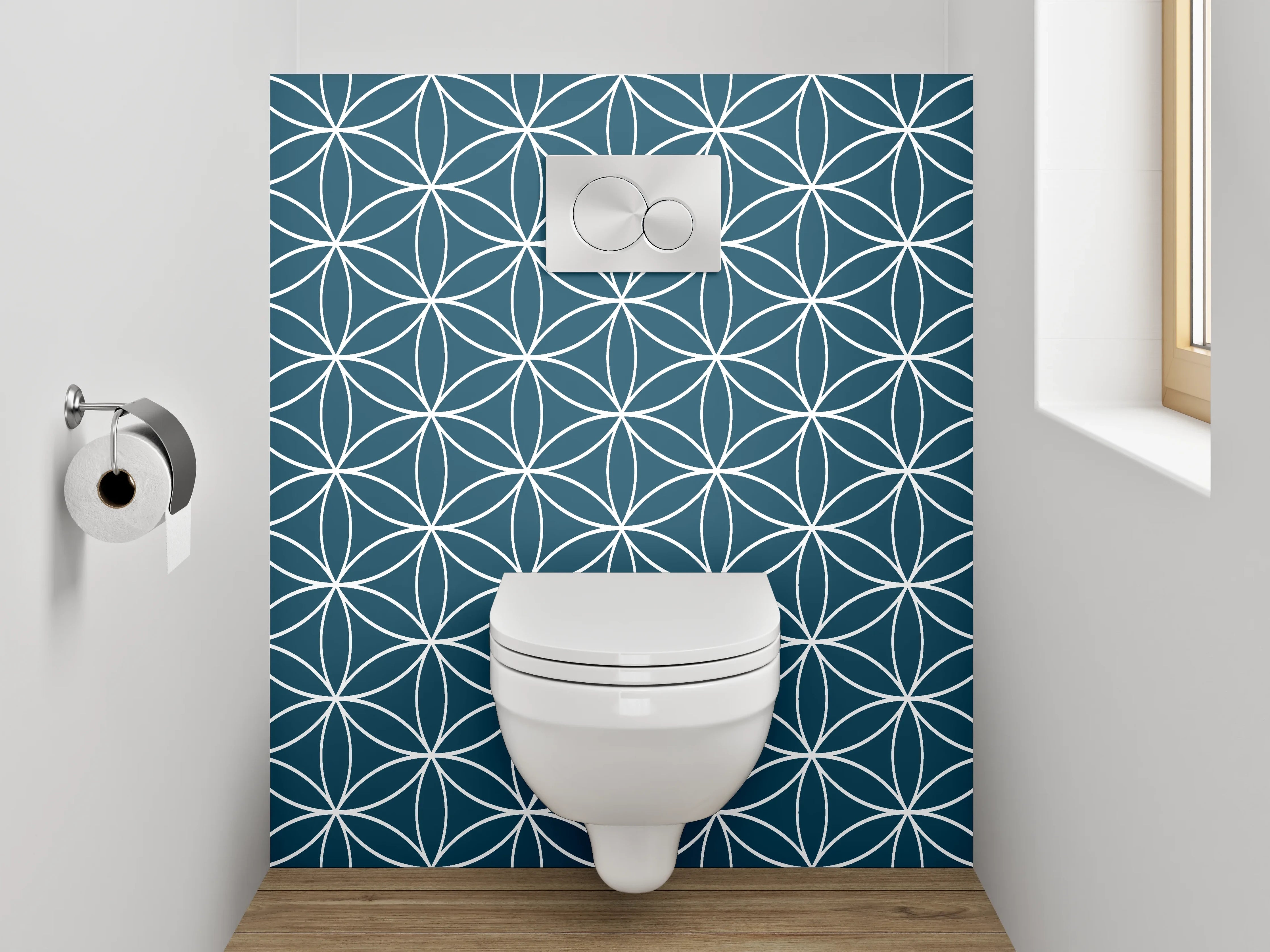 WC-Rückwand - Moderner geometrischer Muster-Design