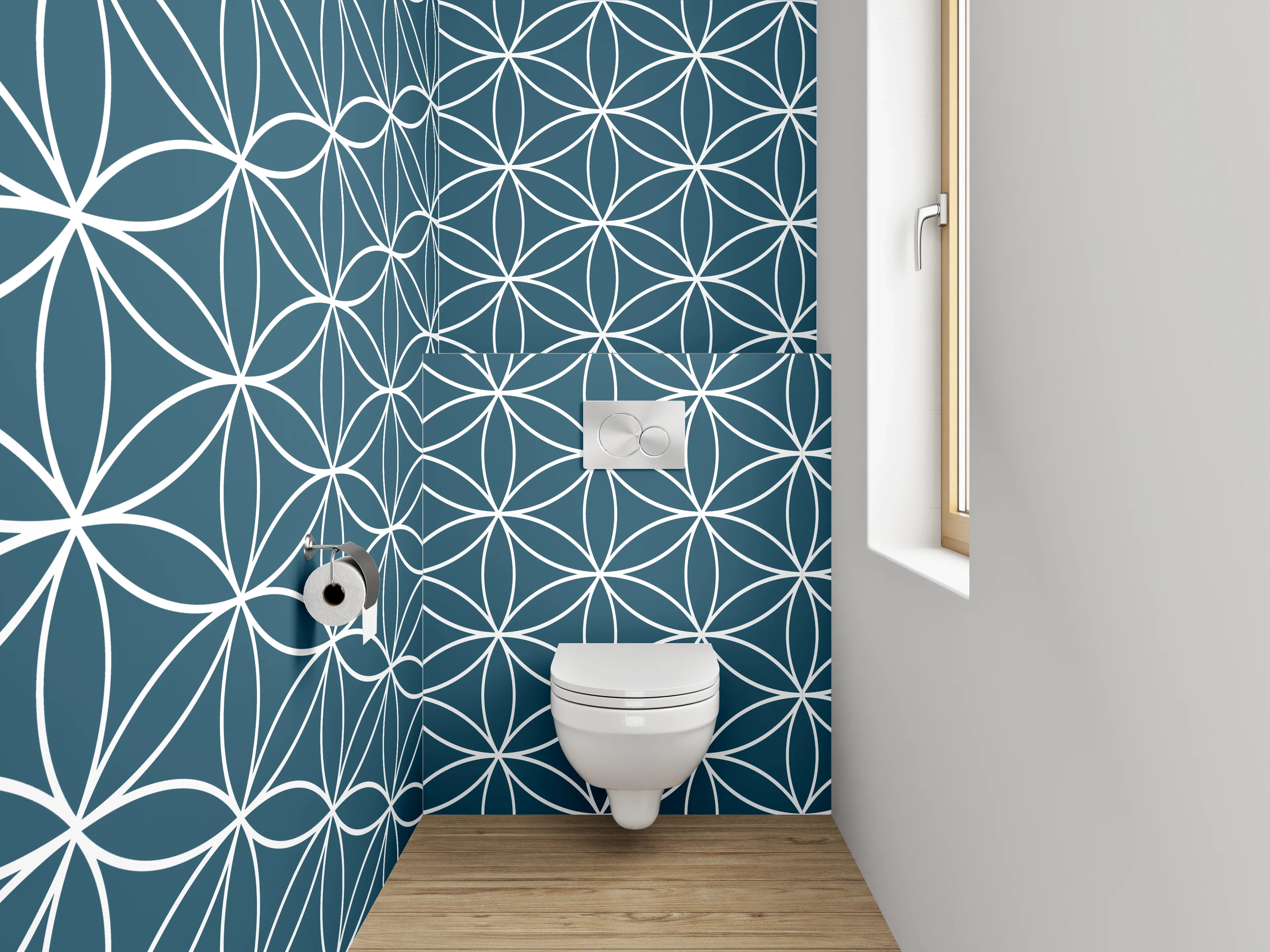 WC-Rückwand - Moderner geometrischer Muster-Design