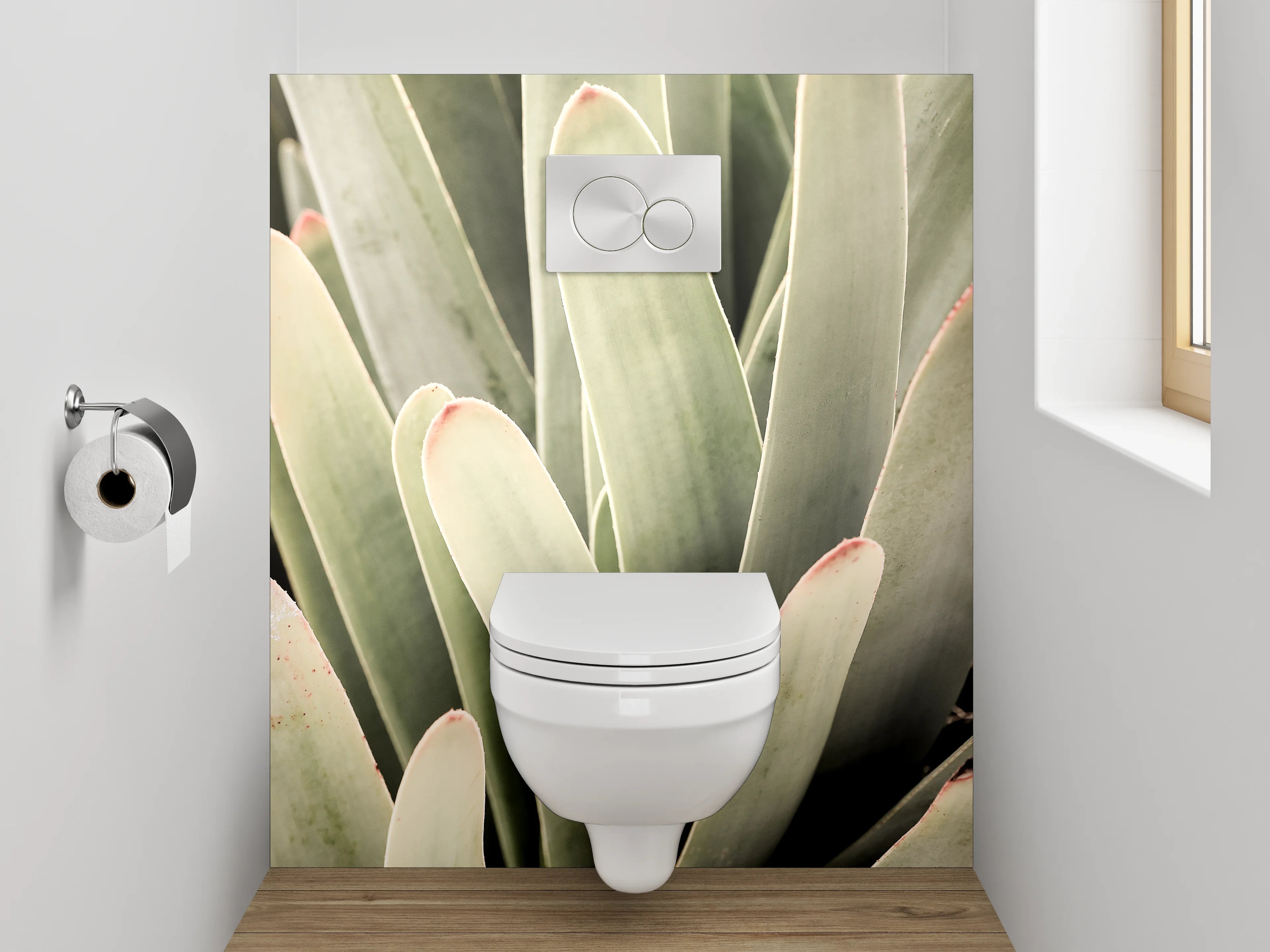 WC-Rückwand - Modernes Blattgrün für das Bad