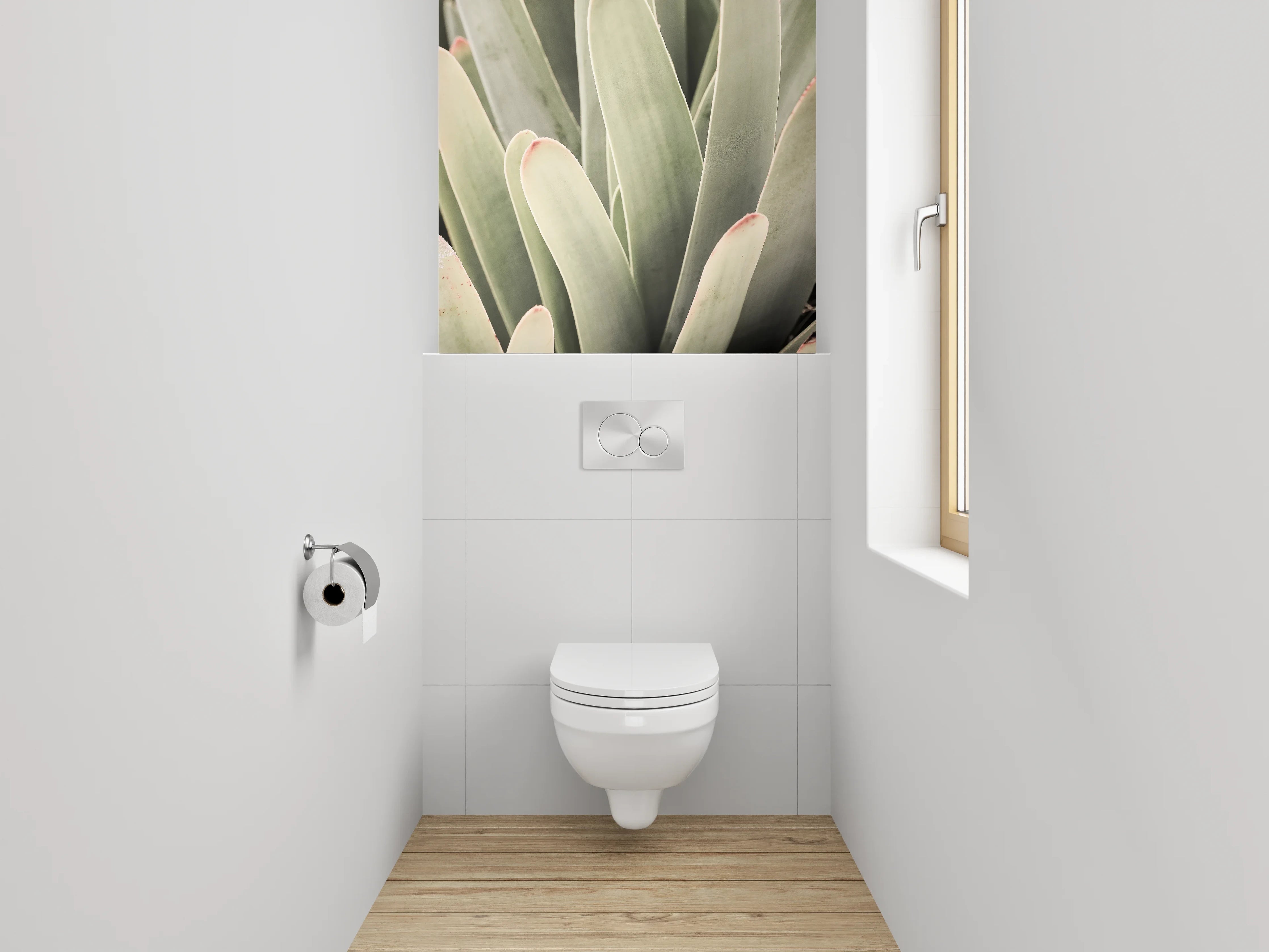 WC-Rückwand - Modernes Blattgrün für das Bad