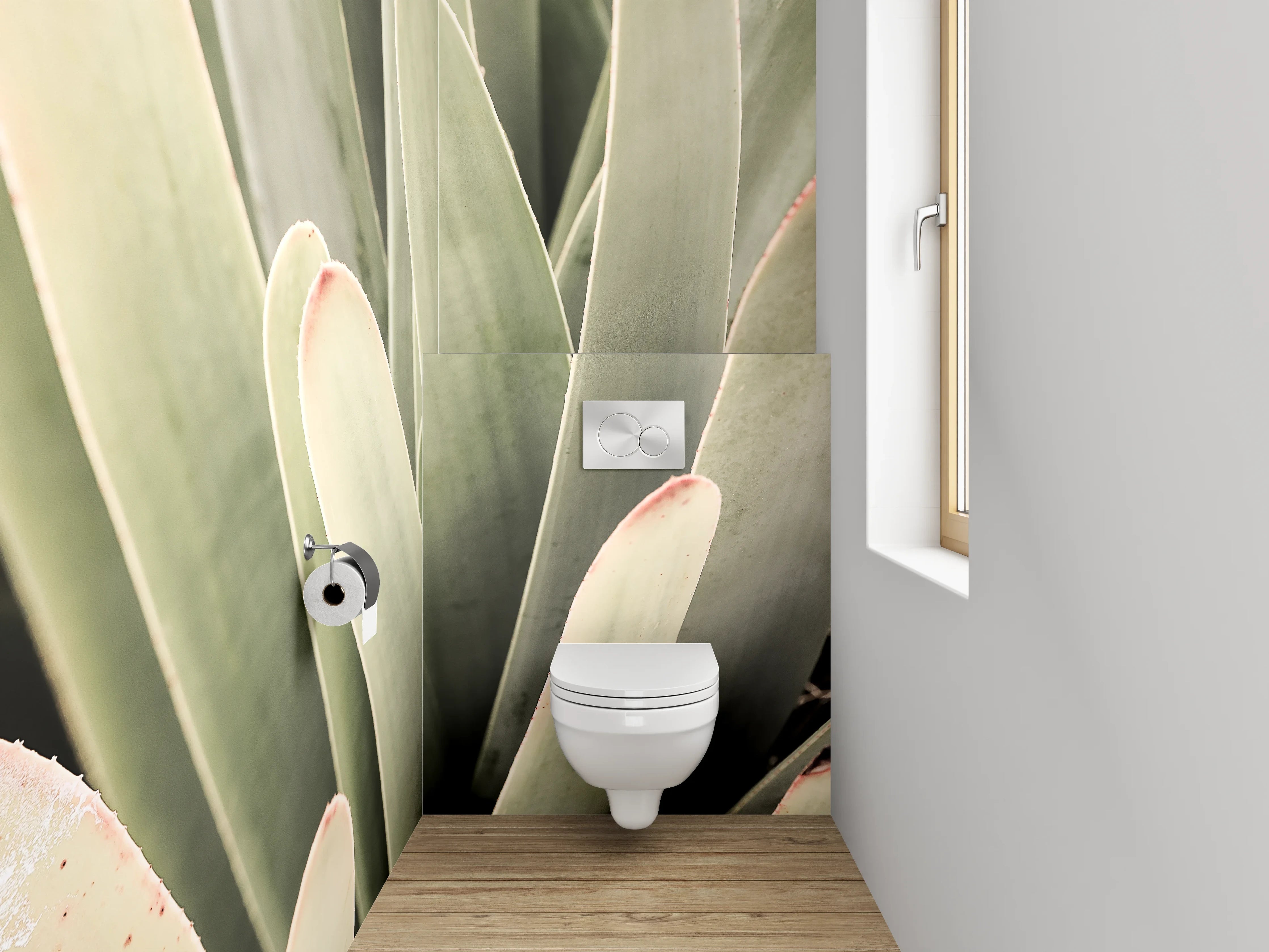 WC-Rückwand - Modernes Blattgrün für das Bad