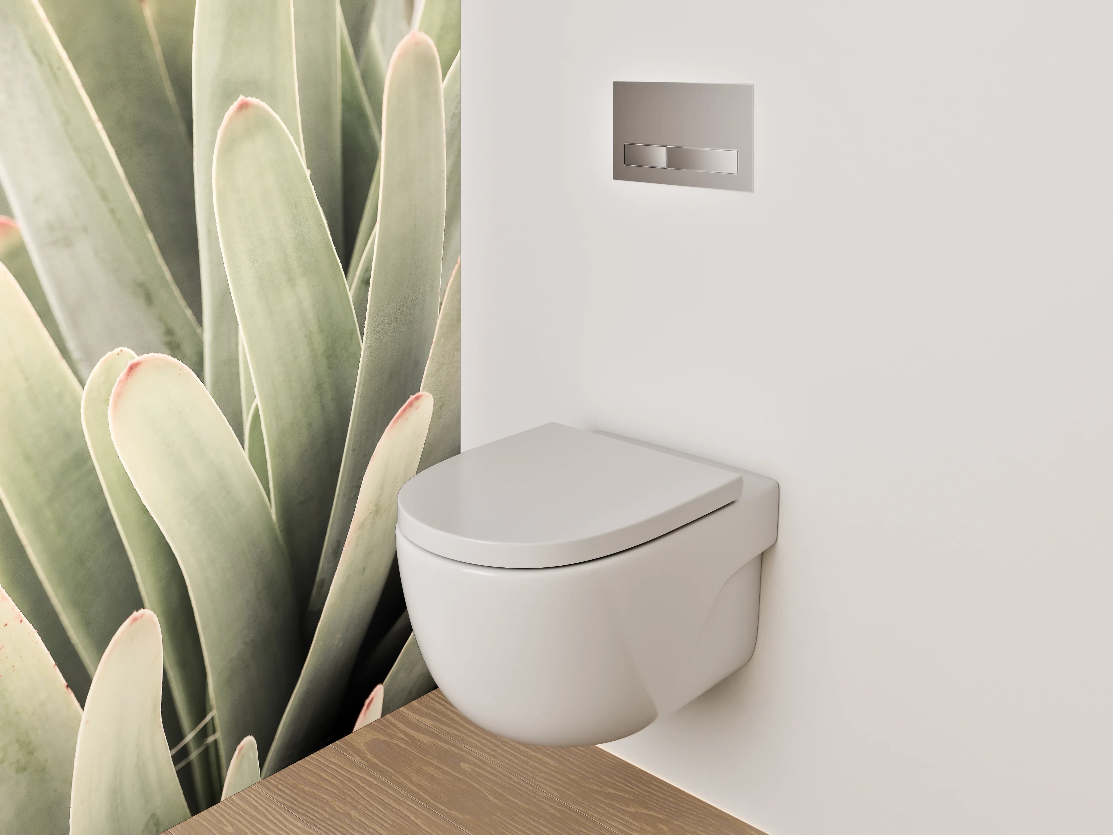 WC-Rückwand - Modernes Blattgrün für das Bad