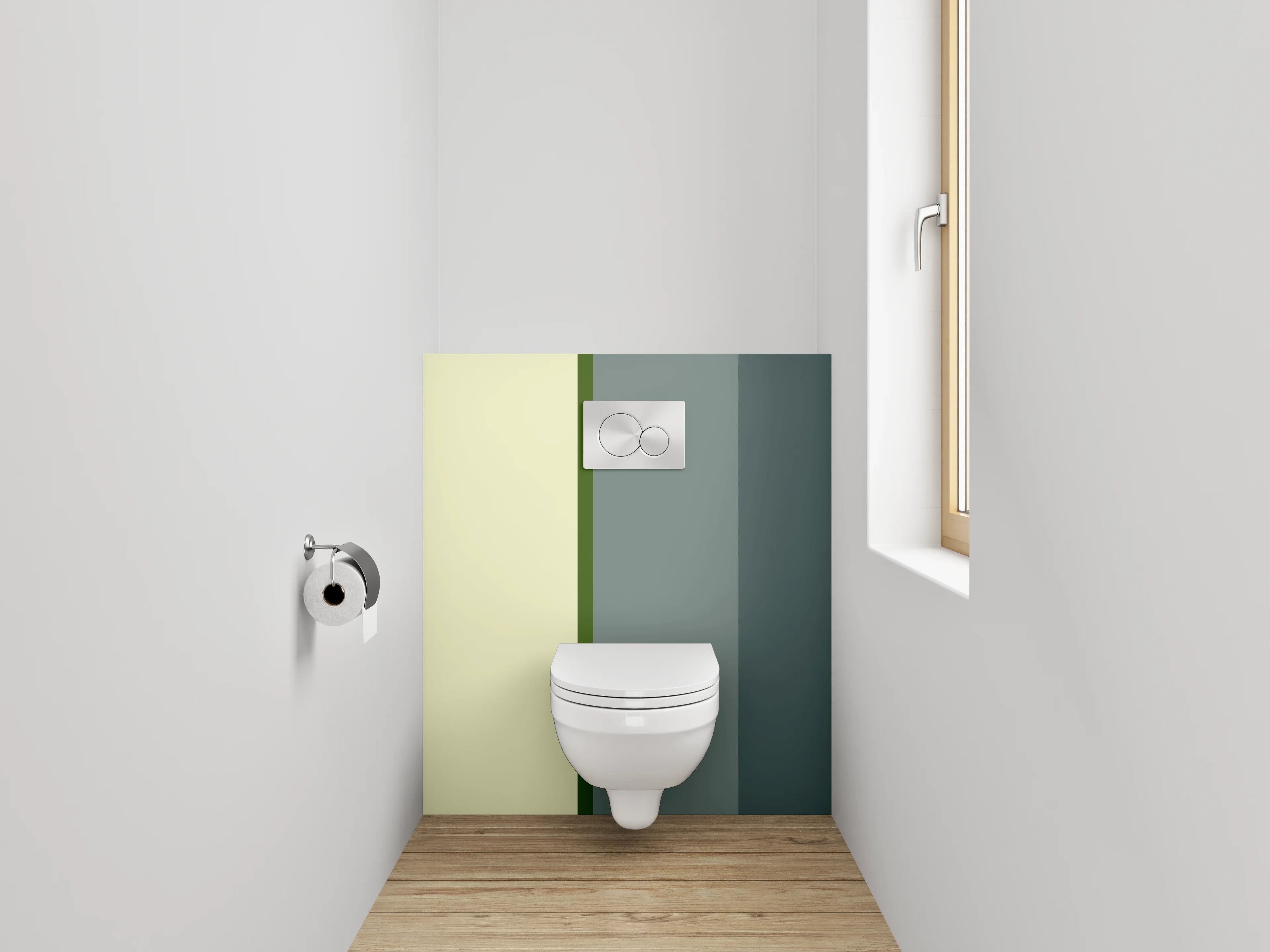 WC-Rückwand - Modernes Farbblock-Design Grau Beige