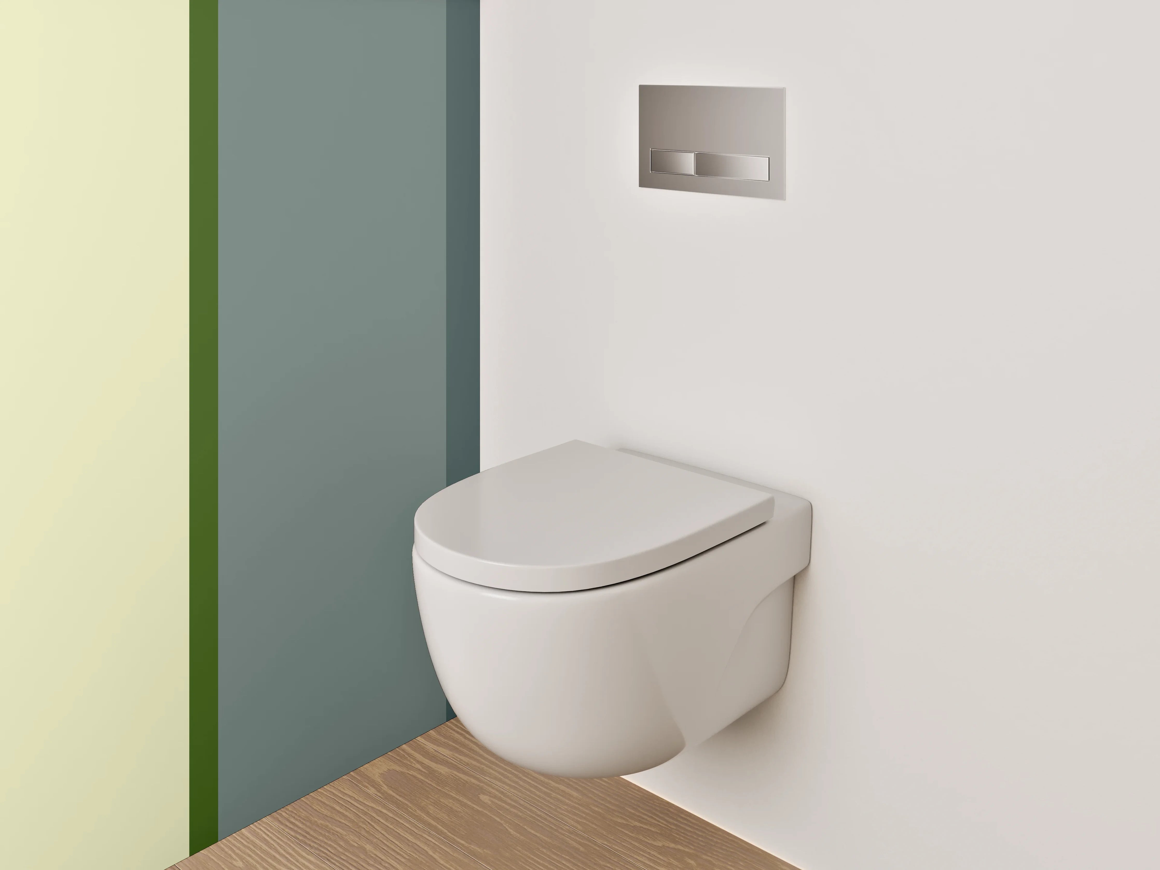 WC-Rückwand - Modernes Farbblock-Design Grau Beige