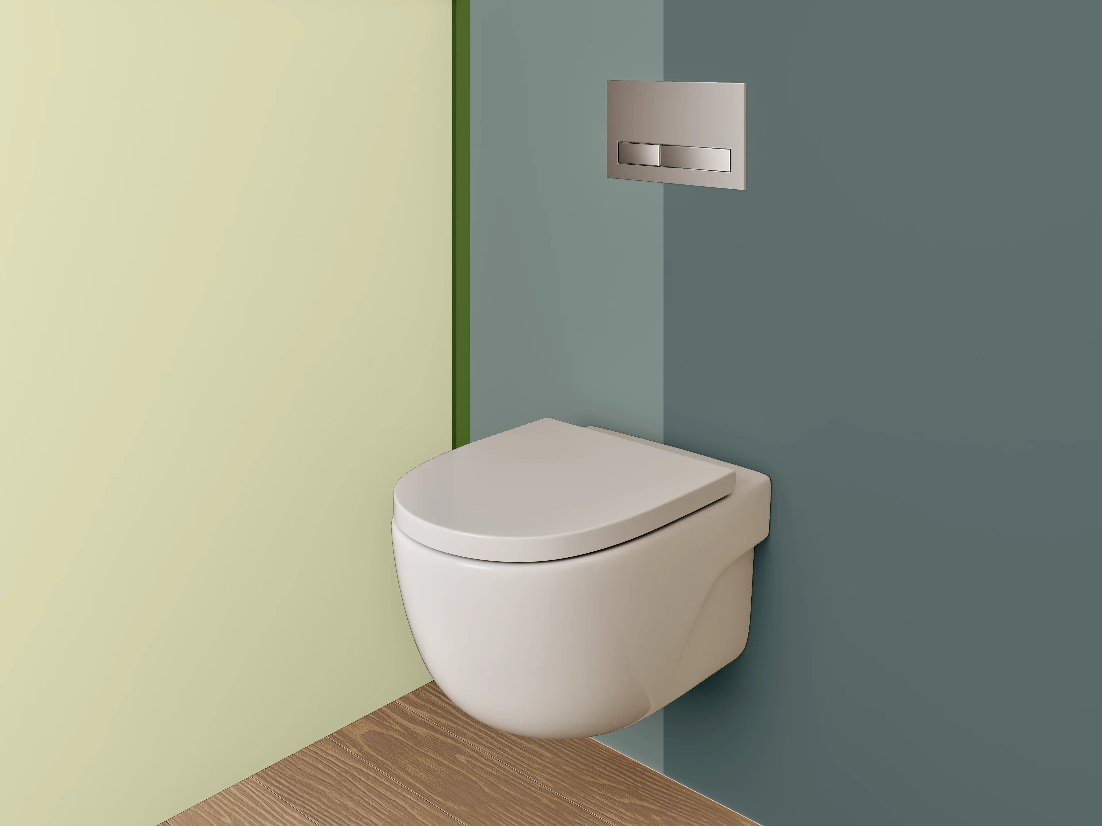 WC-Rückwand - Modernes Farbblock-Design Grau Beige