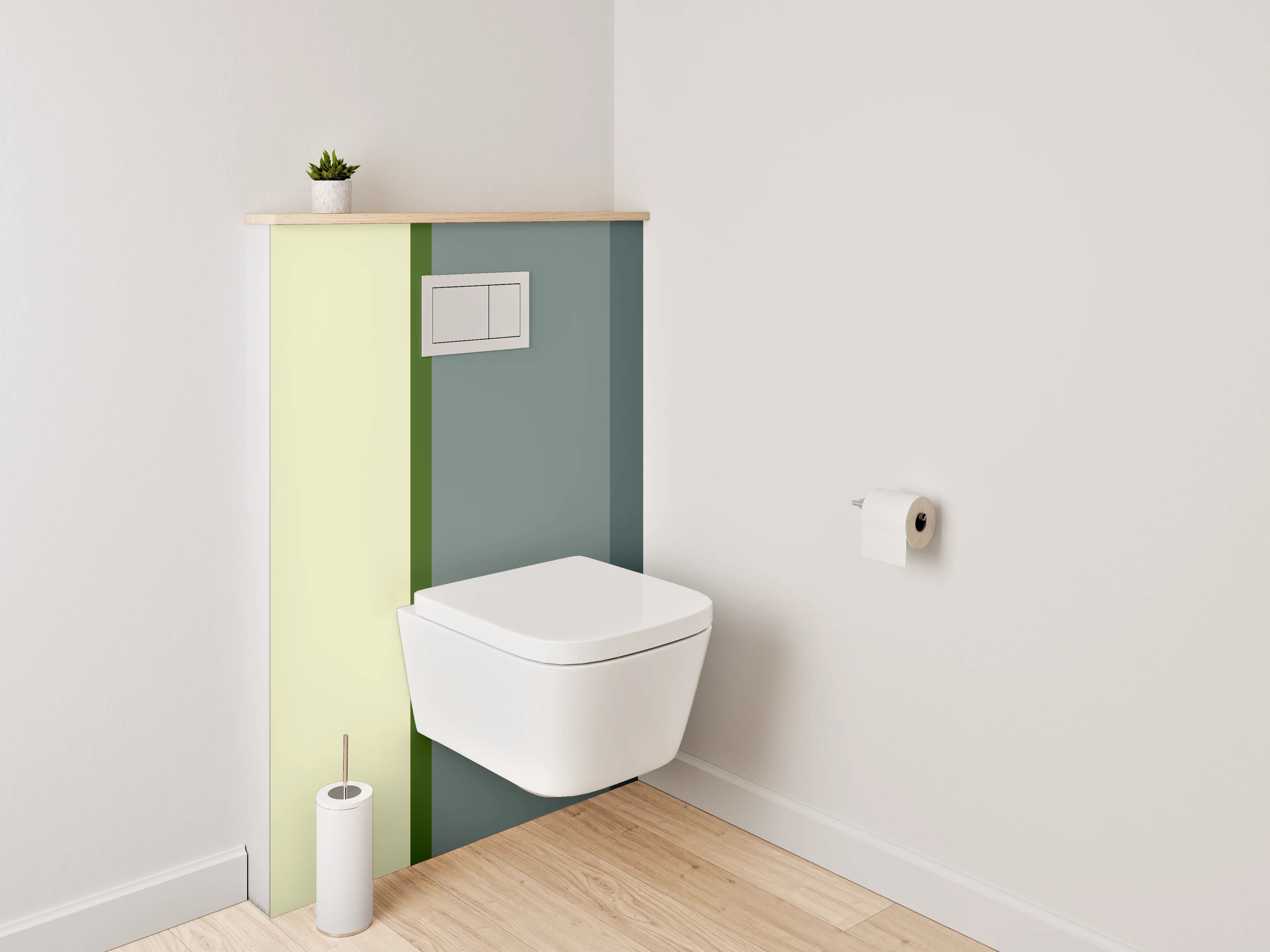 WC-Rückwand - Modernes Farbblock-Design Grau Beige