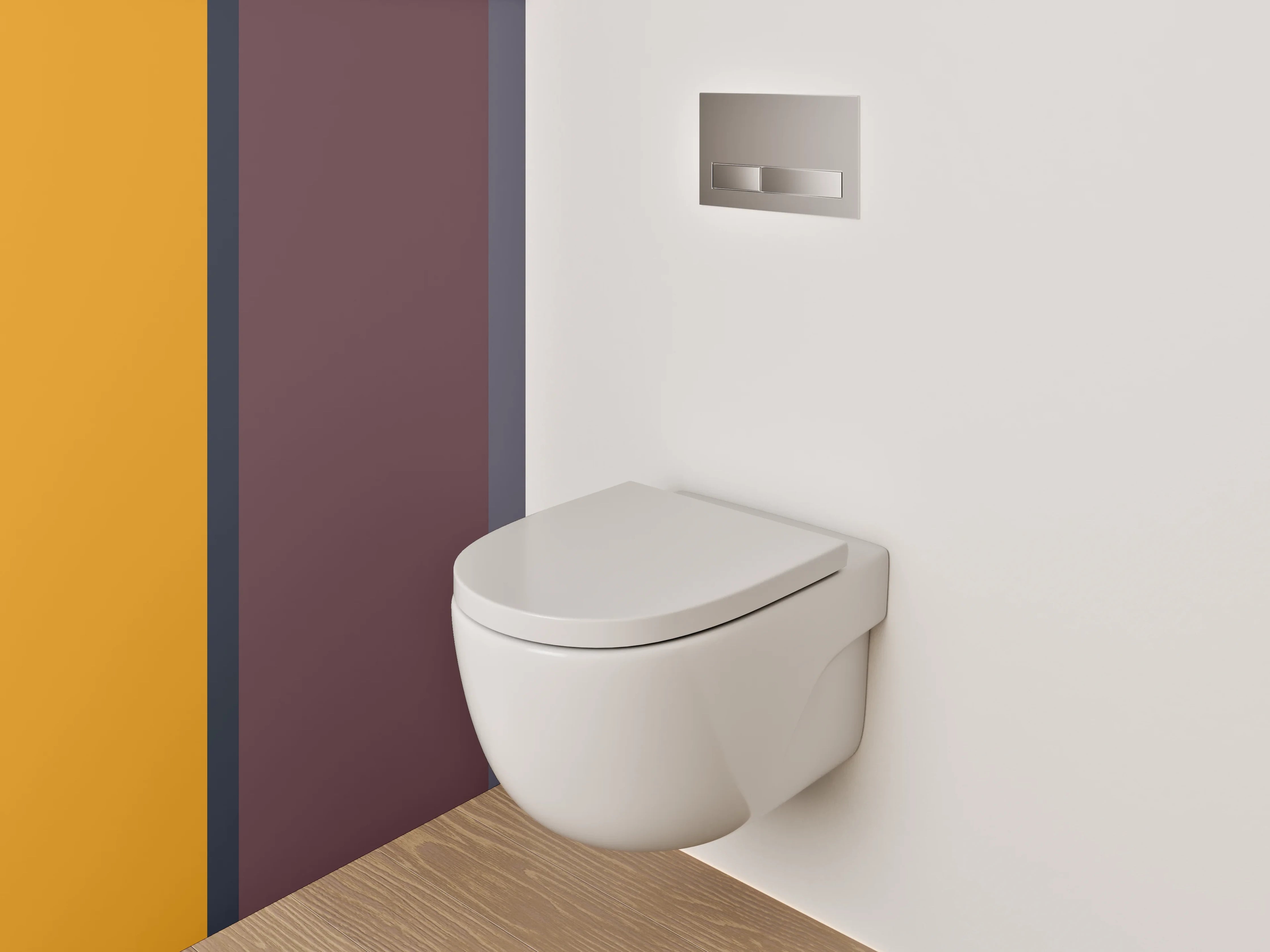 WC-Rückwand - Modernes Farbblock-Design Orange Lila