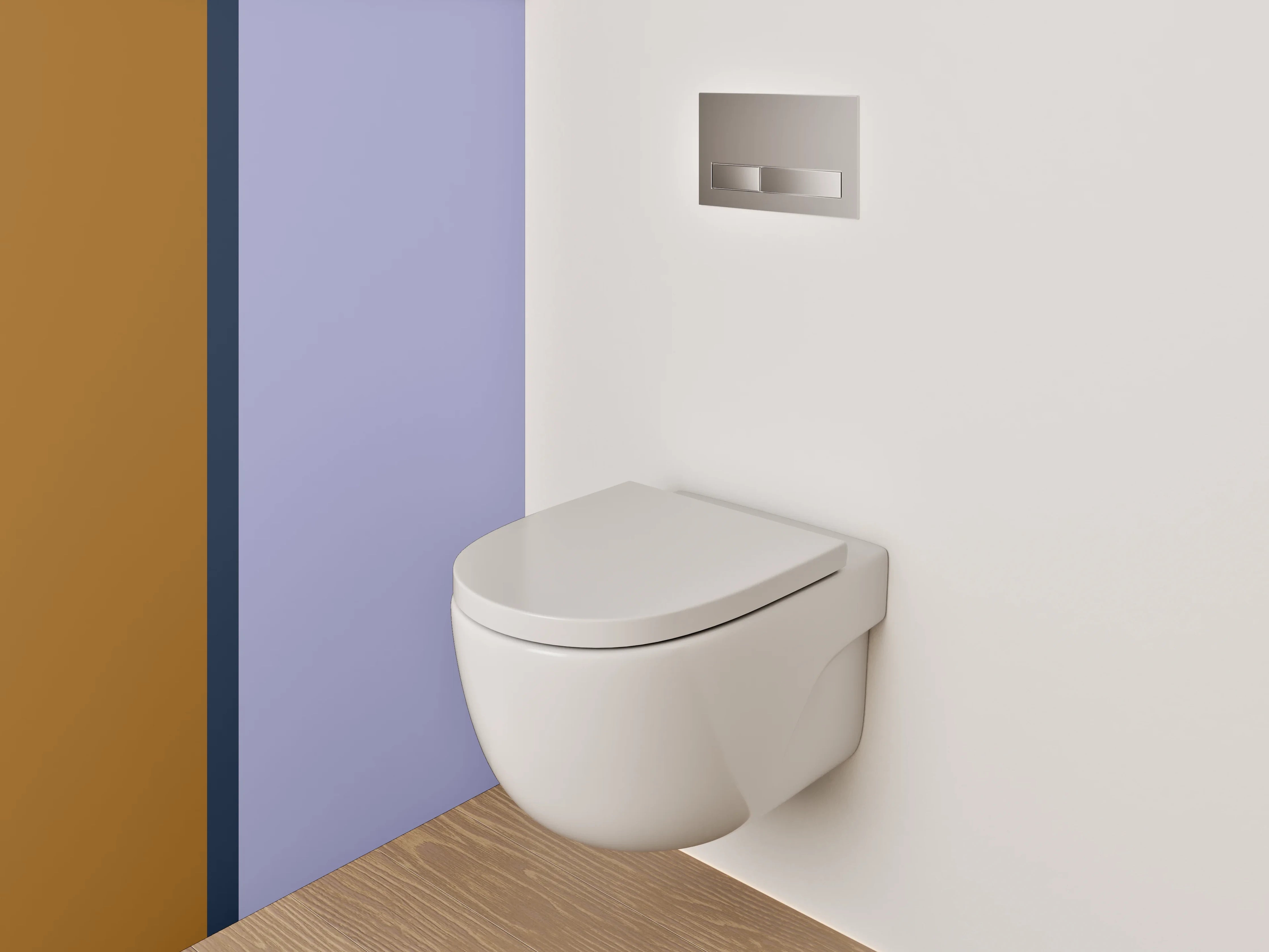 WC-Rückwand - Modernes Farbduo Braun Lila